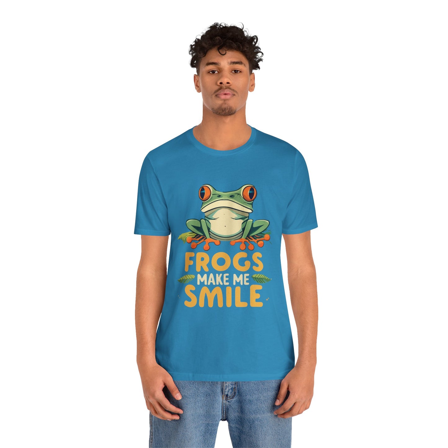 "Frogs Make Me Smile" Unisex Jersey Tee - Casual Everyday Wear - Great for Reptile Lovers