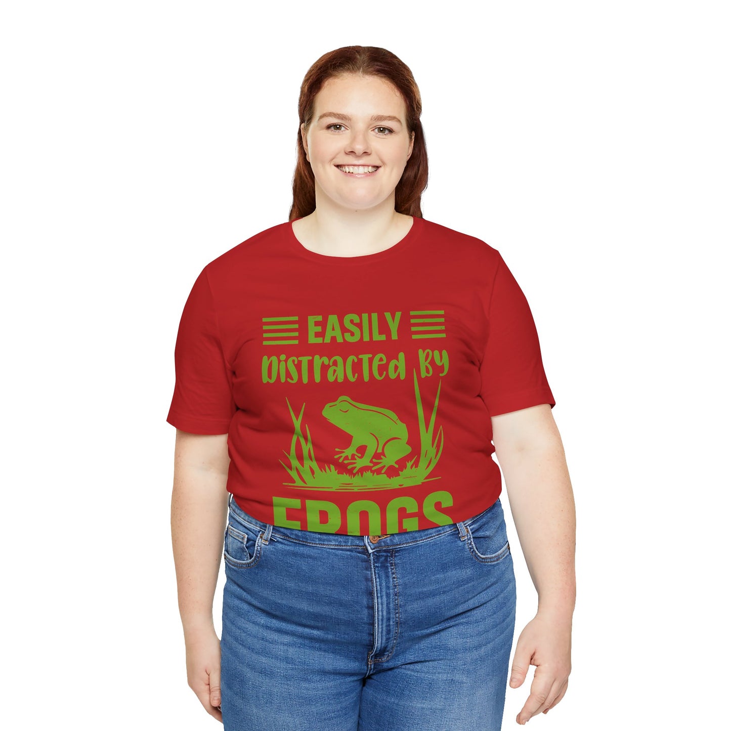 "Easily Distracted by Frogs" Print Unisex Jersey Tee - Casual Everyday Wear - Great for Reptile Lovers