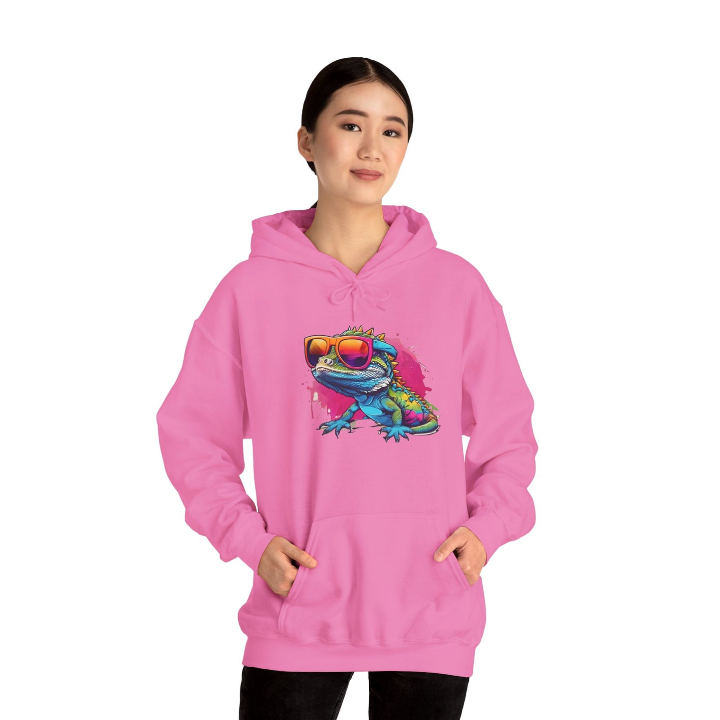 Cool Lizard Unisex Hooded Sweatshirt with Bold Print - Great for Reptile Lovers