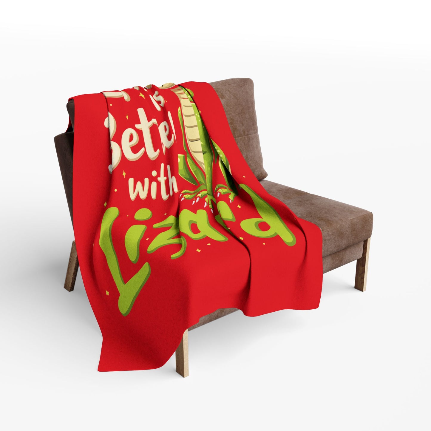 "Life is Better with a Lizard" Cozy Arctic Fleece Blanket | Perfect for Home Decor, Gifting, and Cozy Nights - Snuggle up with a Reptile