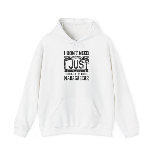 "Just Need to Go to Madagascar" Unisex Hooded Sweatshirt with Bold Print - Great for Reptile Lovers