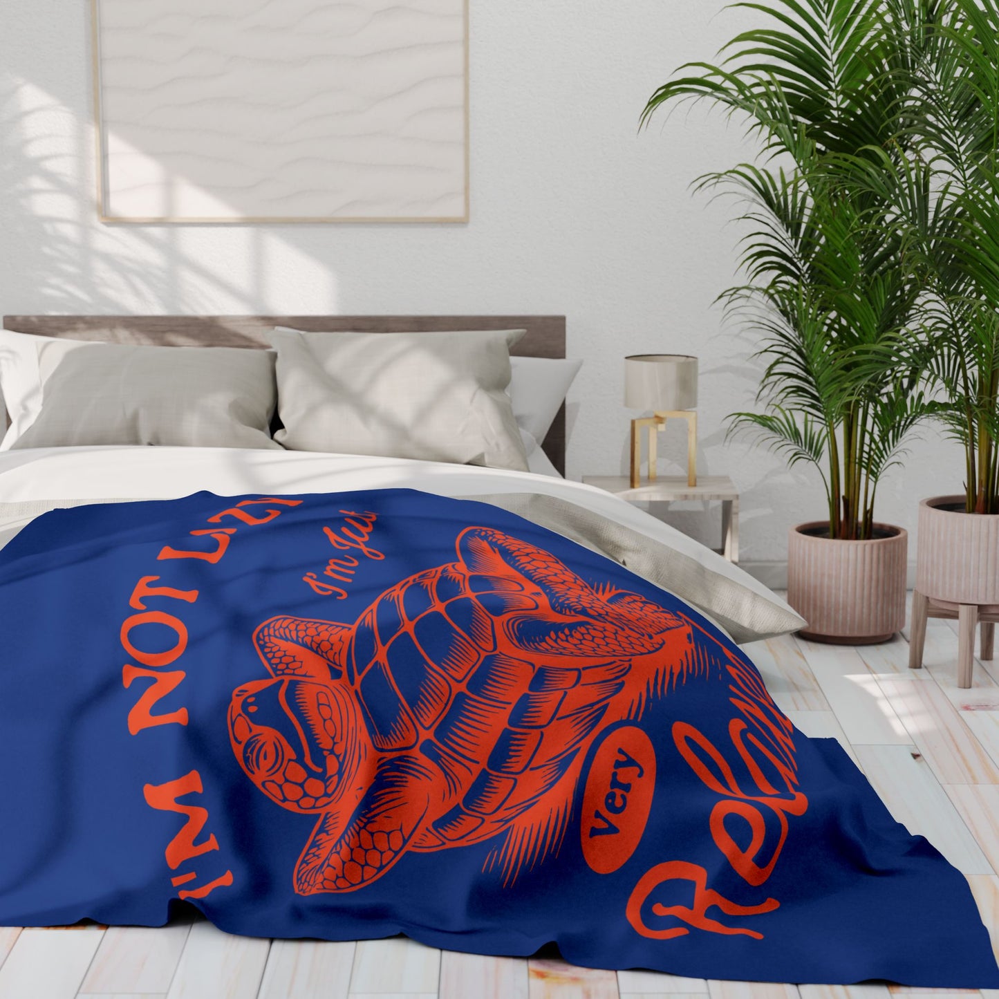 "Not Lazy Just Relaxed" Cozy Arctic Fleece Blanket | Perfect for Home Decor, Gifting, and Cozy Nights - Snuggle up with a Turtle