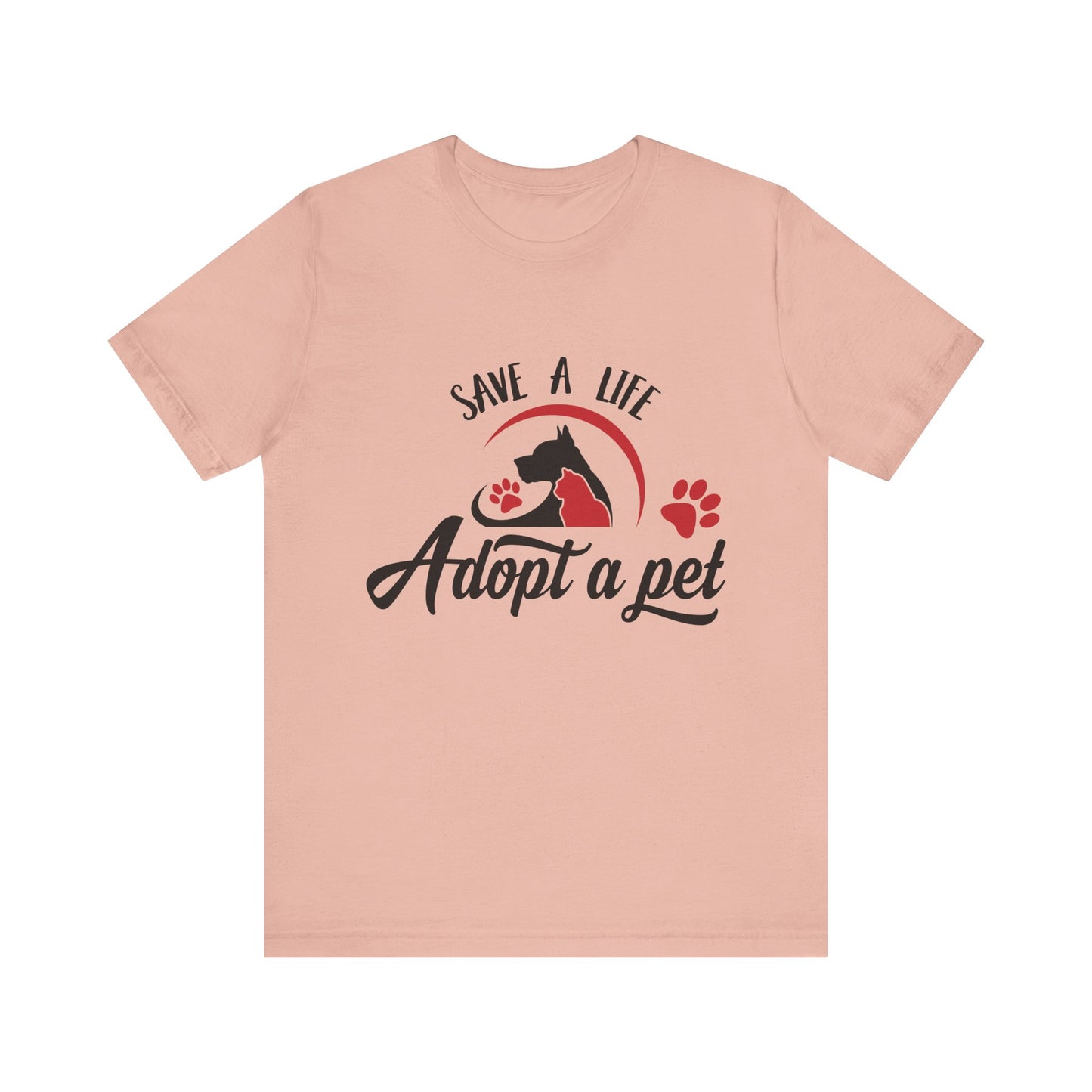 "Adopt a Pet" Print Unisex Jersey Tee - Casual Everyday Wear - Great for Pet Lovers