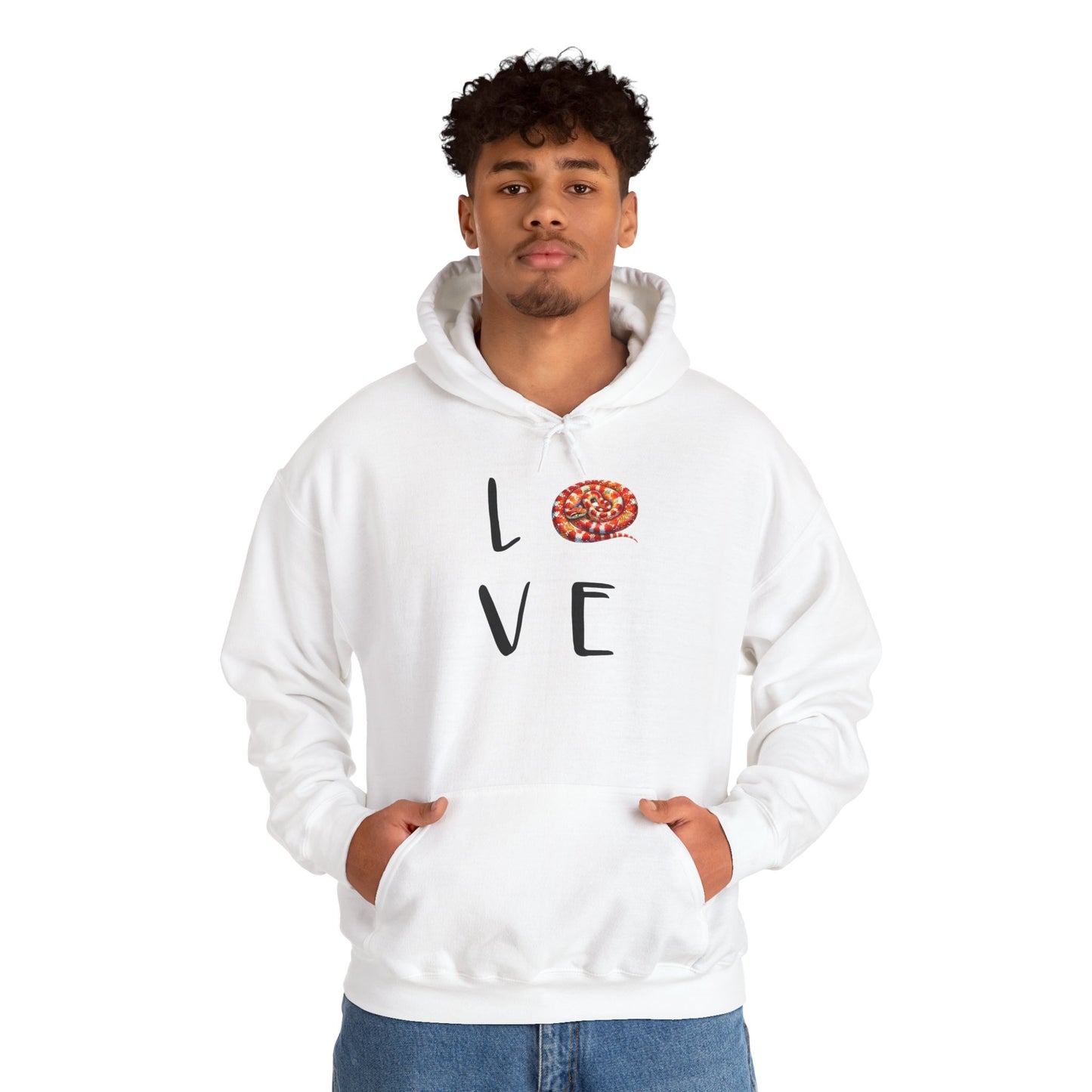 Snake Love Cozy Unisex Hooded Sweatshirt with Bold Print - Great for Reptile Lovers