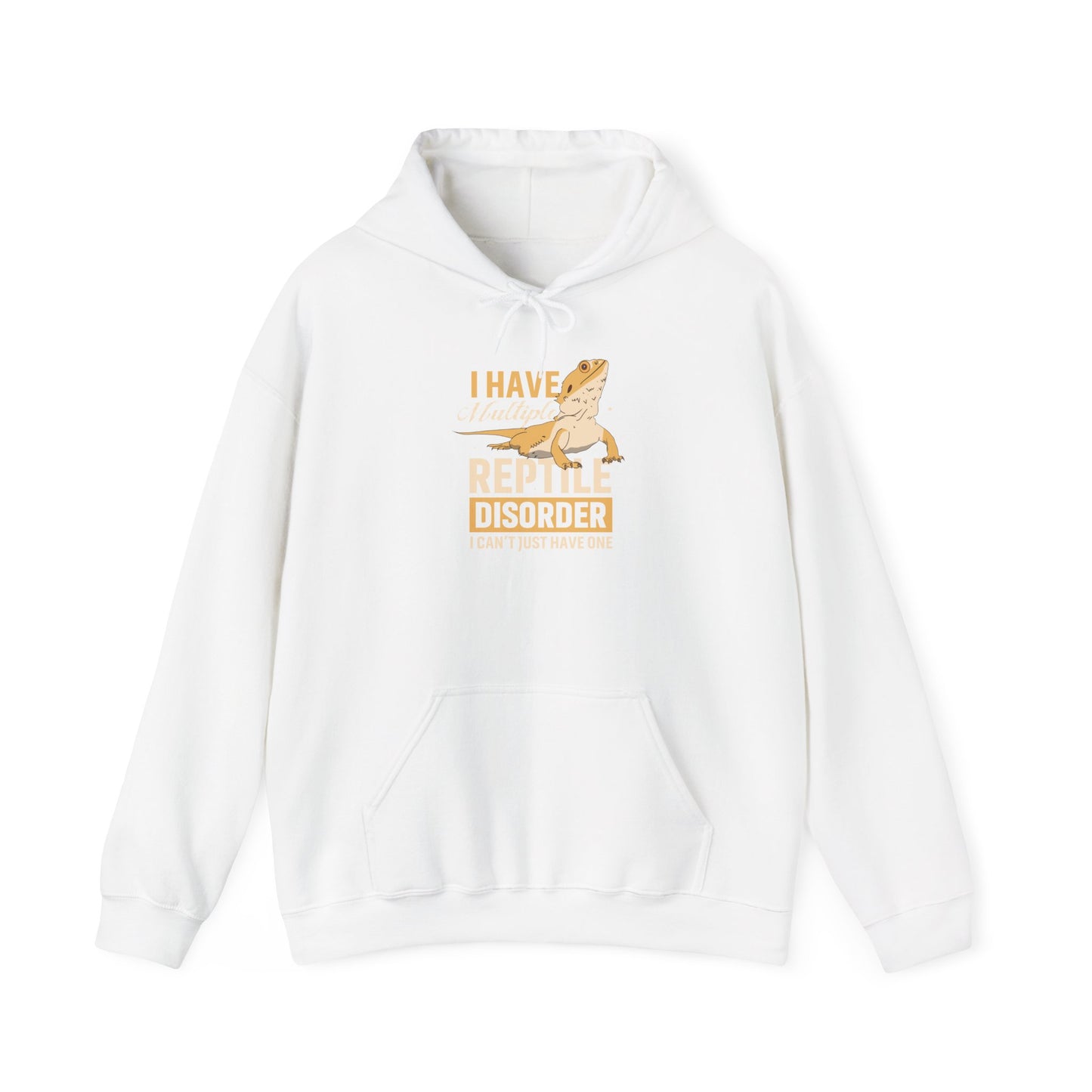 "Multiple Reptile Disorder" Unisex Hooded Sweatshirt with Bold Print - Great for Reptile Lovers