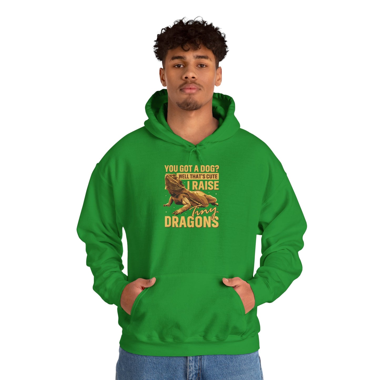"I Raise Tiny Dragons" Unisex Hooded Sweatshirt with Bold Print - Great for Reptile Lovers