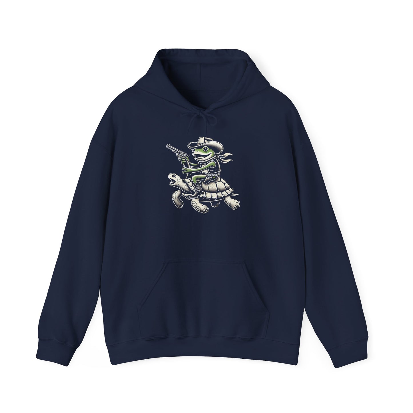 Frog Cowboy Unisex Hooded Sweatshirt with Bold Print - Great for Reptile Lovers