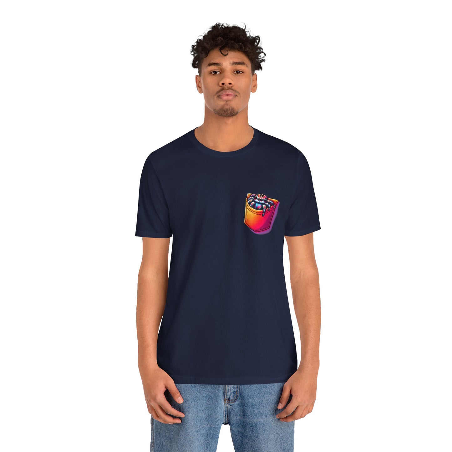 "Pocket Spider" Print Unisex Jersey Tee - Casual Everyday Wear - Great for Reptile Lovers