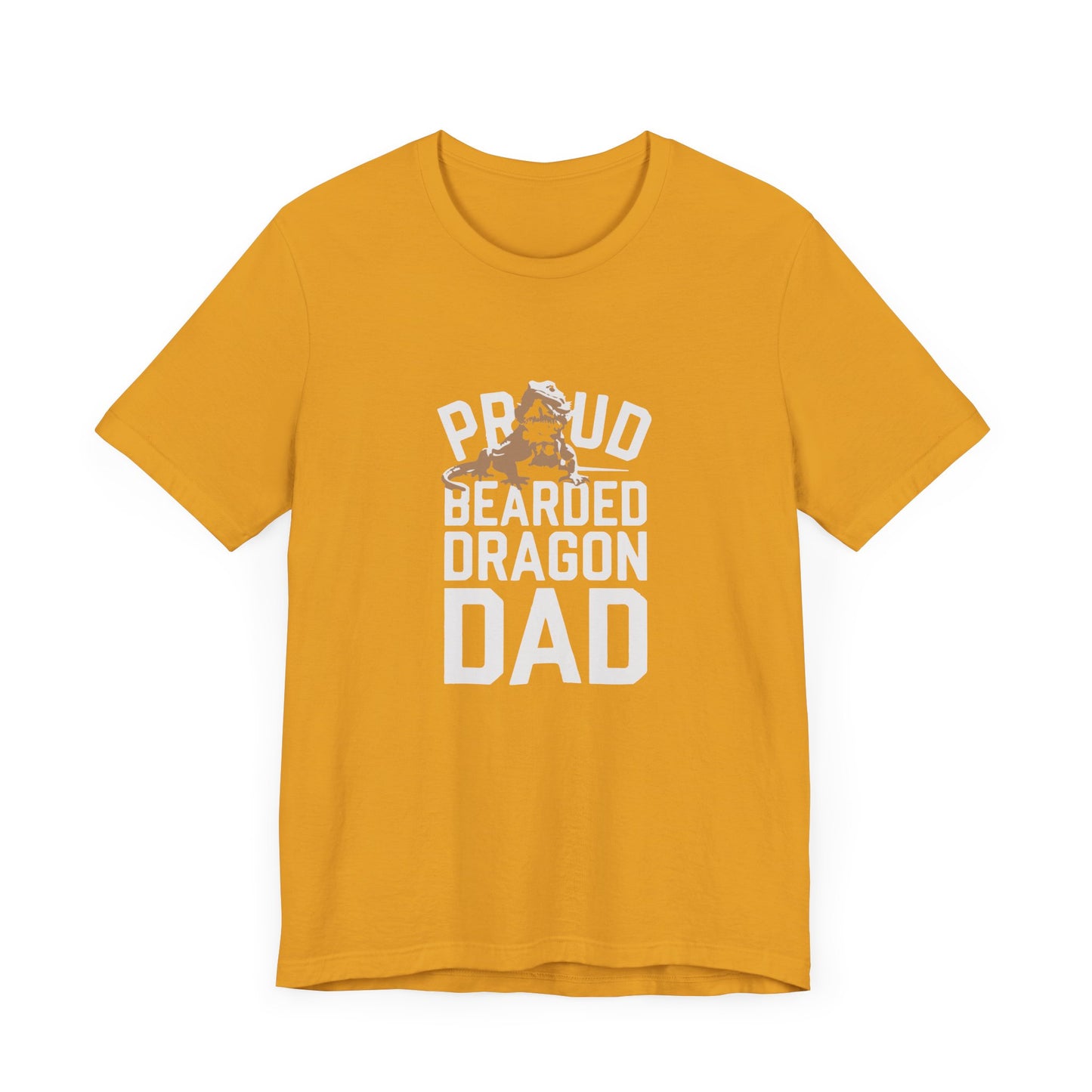 "Proud Bearded Dragon Dad" Print Unisex Jersey Tee - Casual Everyday Wear - Great for Reptile Lovers