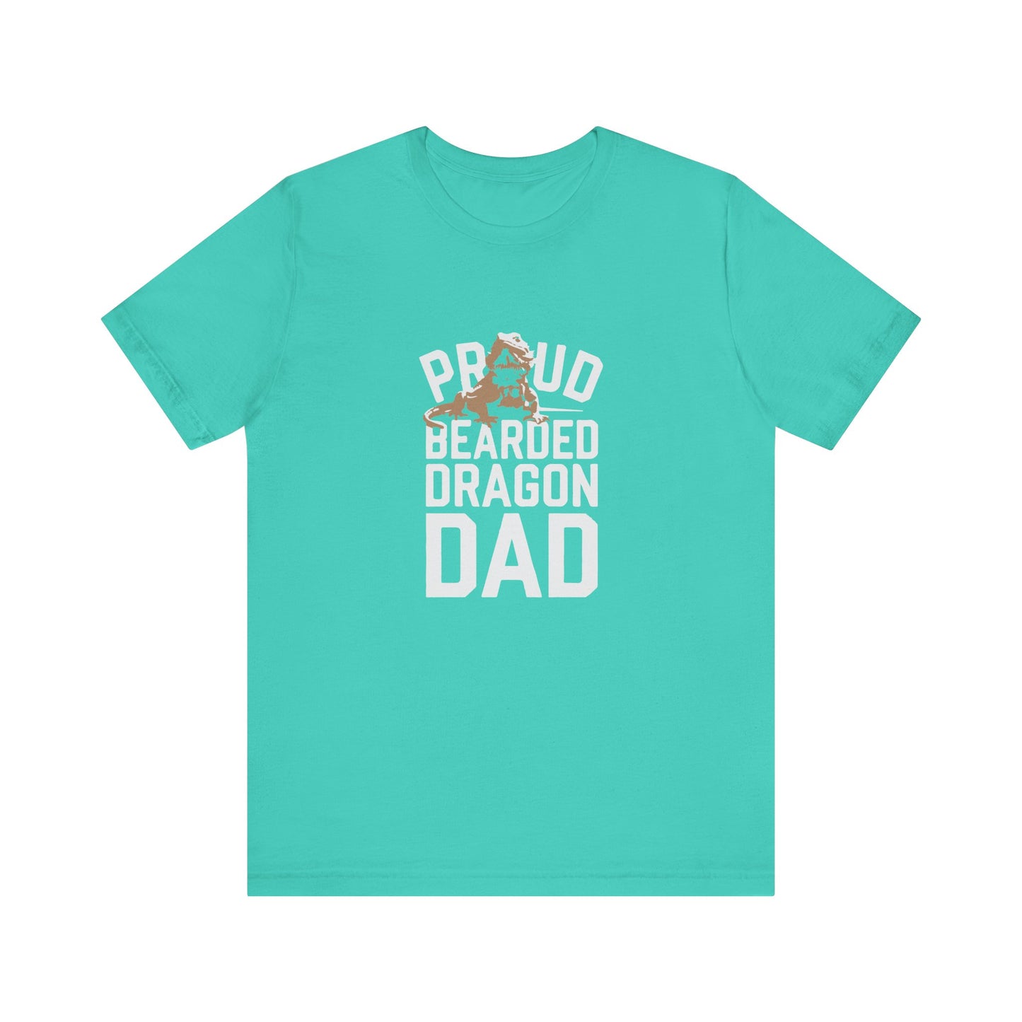 "Proud Bearded Dragon Dad" Print Unisex Jersey Tee - Casual Everyday Wear - Great for Reptile Lovers