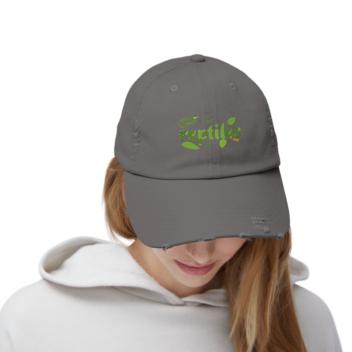 Reptiles Unisex Distressed Cap - Casual Streetwear Hat for Everyday Use - Great for Reptile Lovers