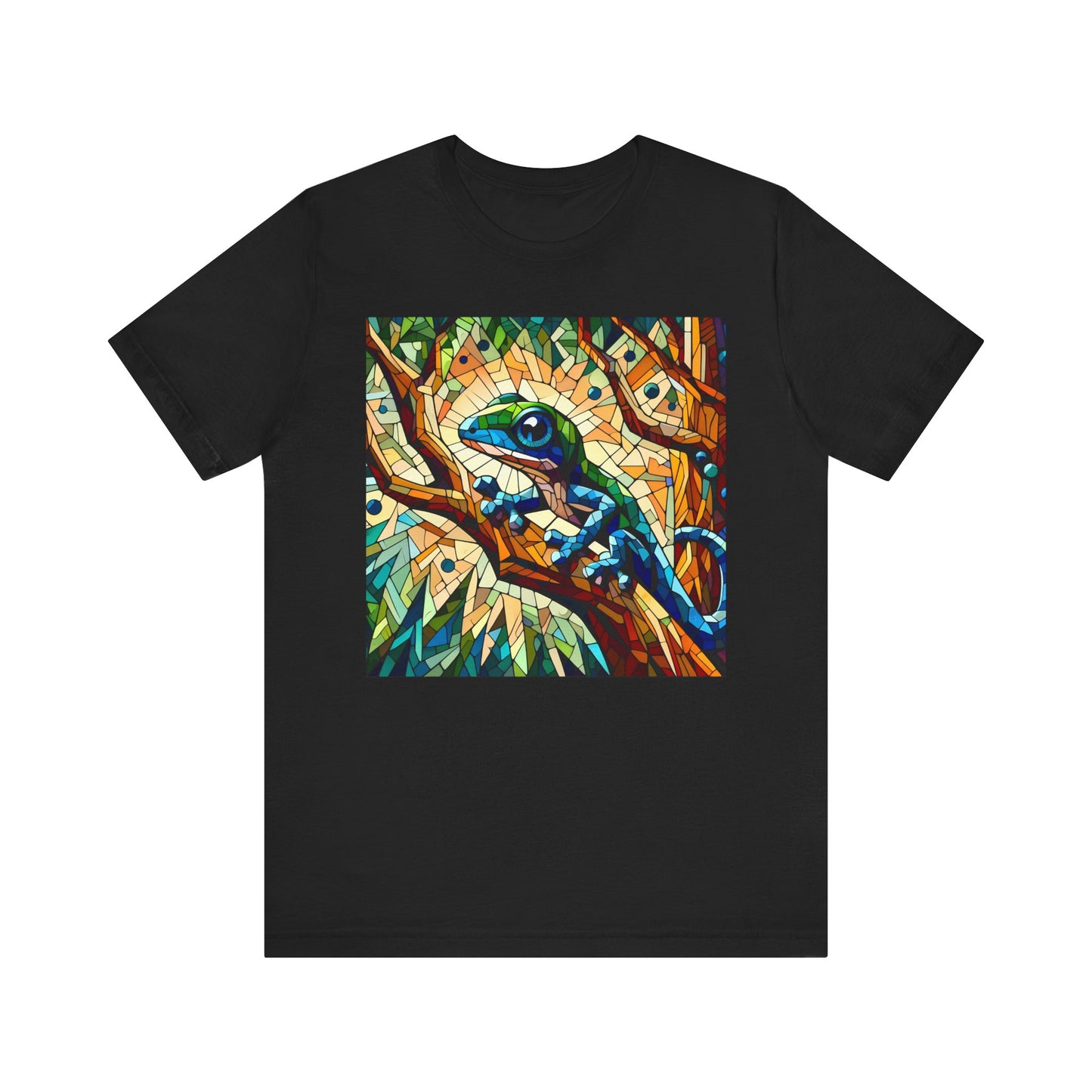 Stained Glass Lizard Unisex Jersey Tee - Casual Everyday Wear - Great for Reptile Lovers