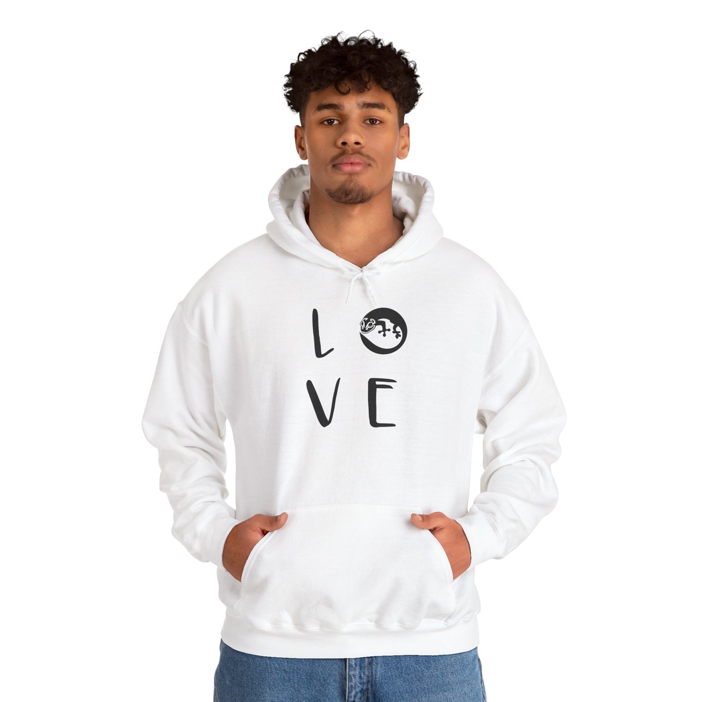 Lizard Love Cozy Unisex Hooded Sweatshirt with Bold Print - Great for Reptile Lovers