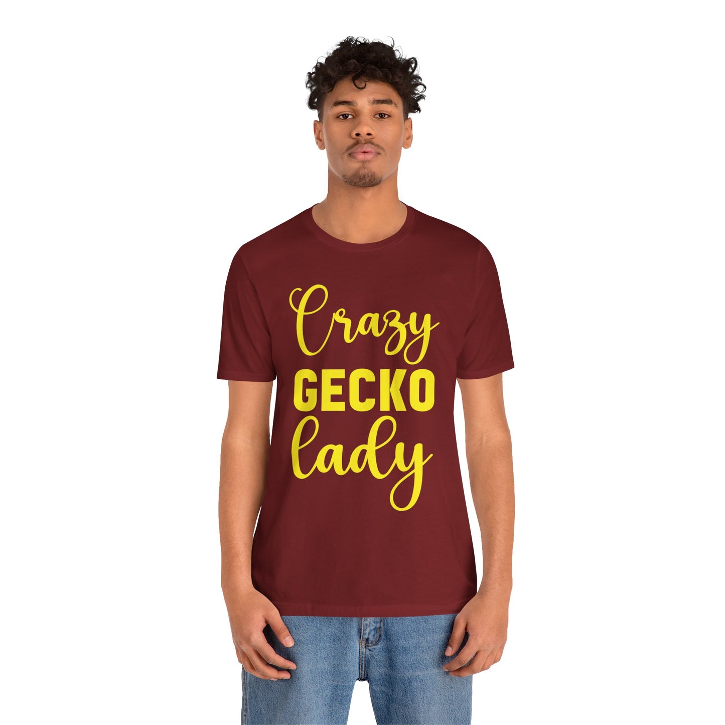 "Crazy Gecko Lady" Unisex Jersey Tee - Casual Everyday Wear - Great for Reptile Lovers