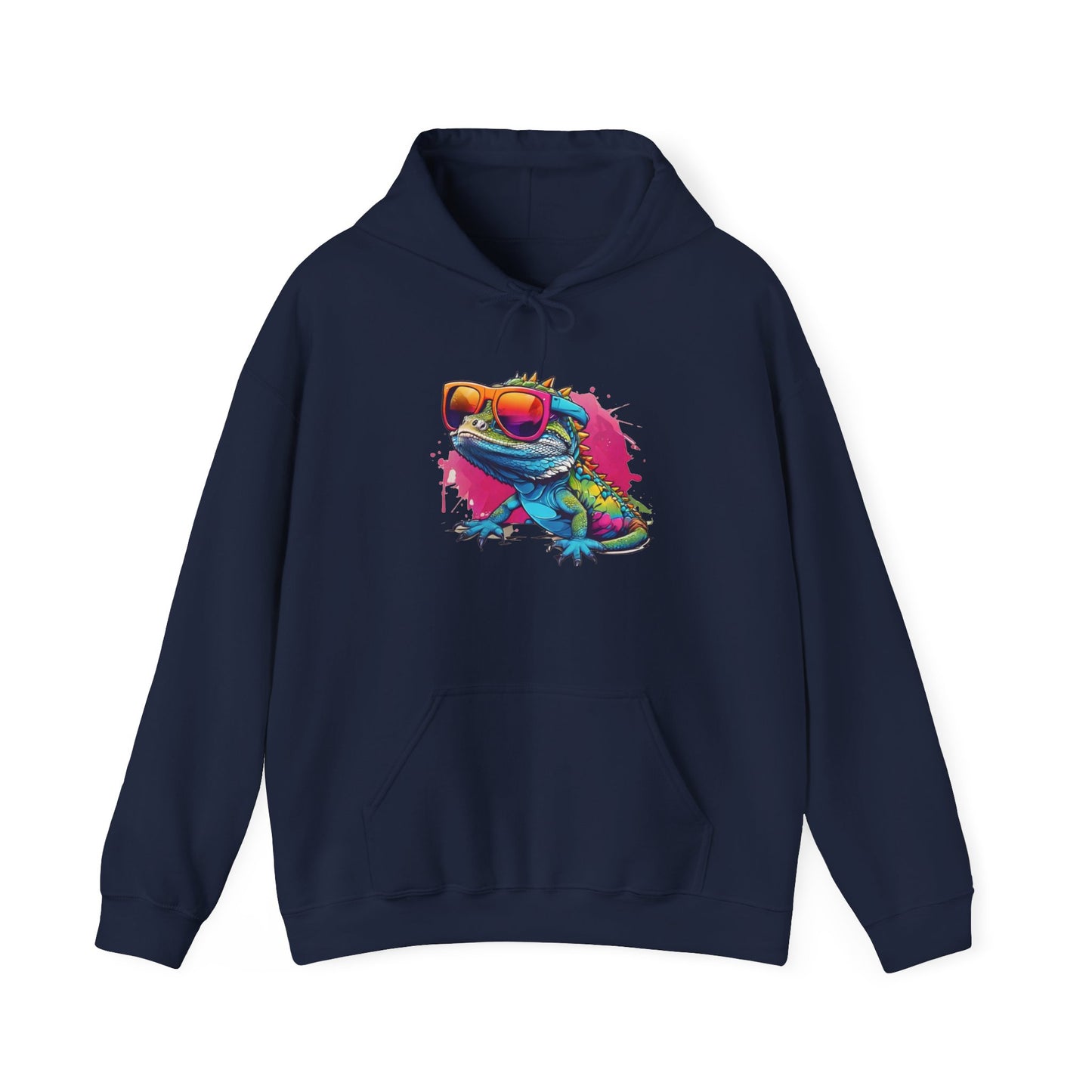 Cool Lizard Unisex Hooded Sweatshirt with Bold Print - Great for Reptile Lovers