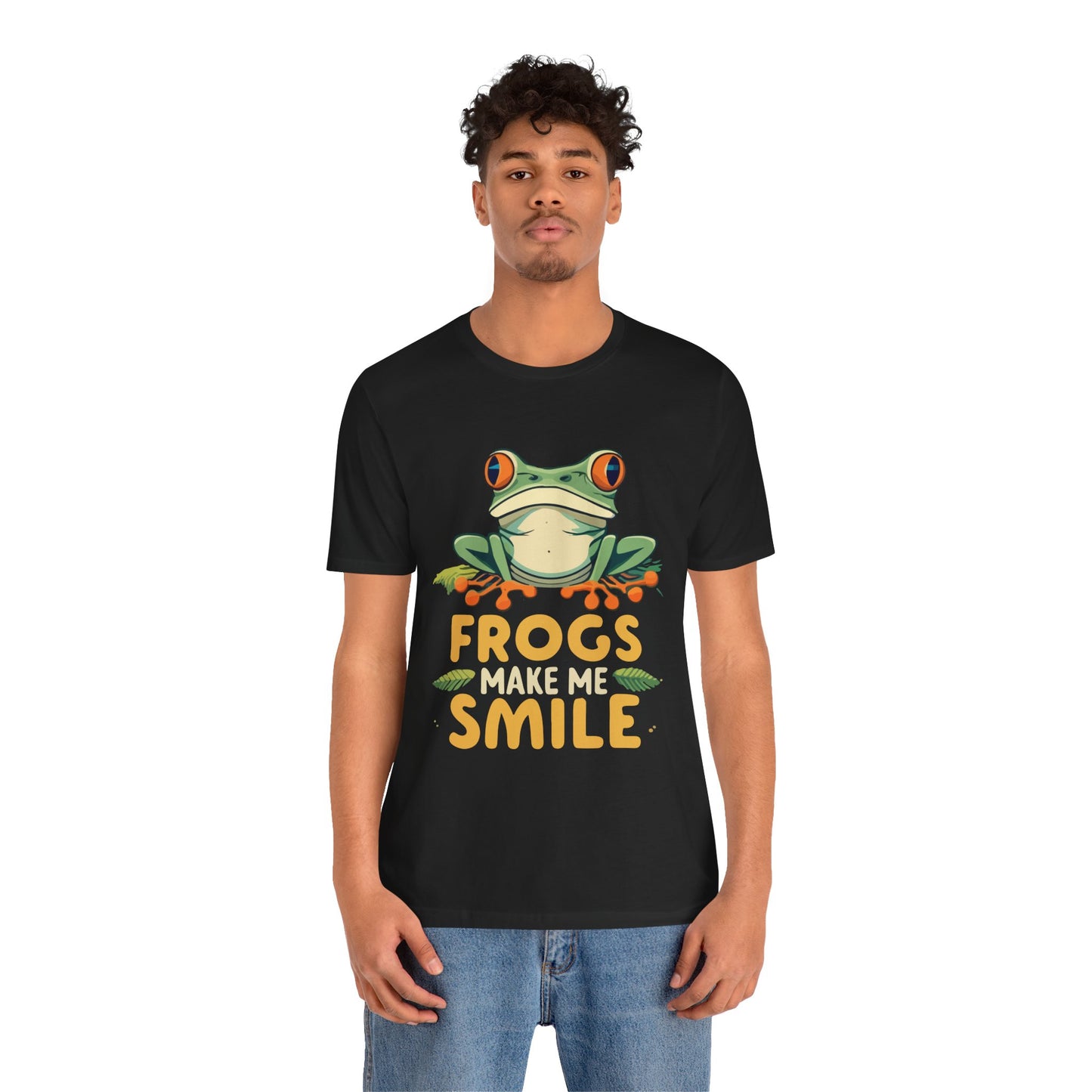 "Frogs Make Me Smile" Unisex Jersey Tee - Casual Everyday Wear - Great for Reptile Lovers