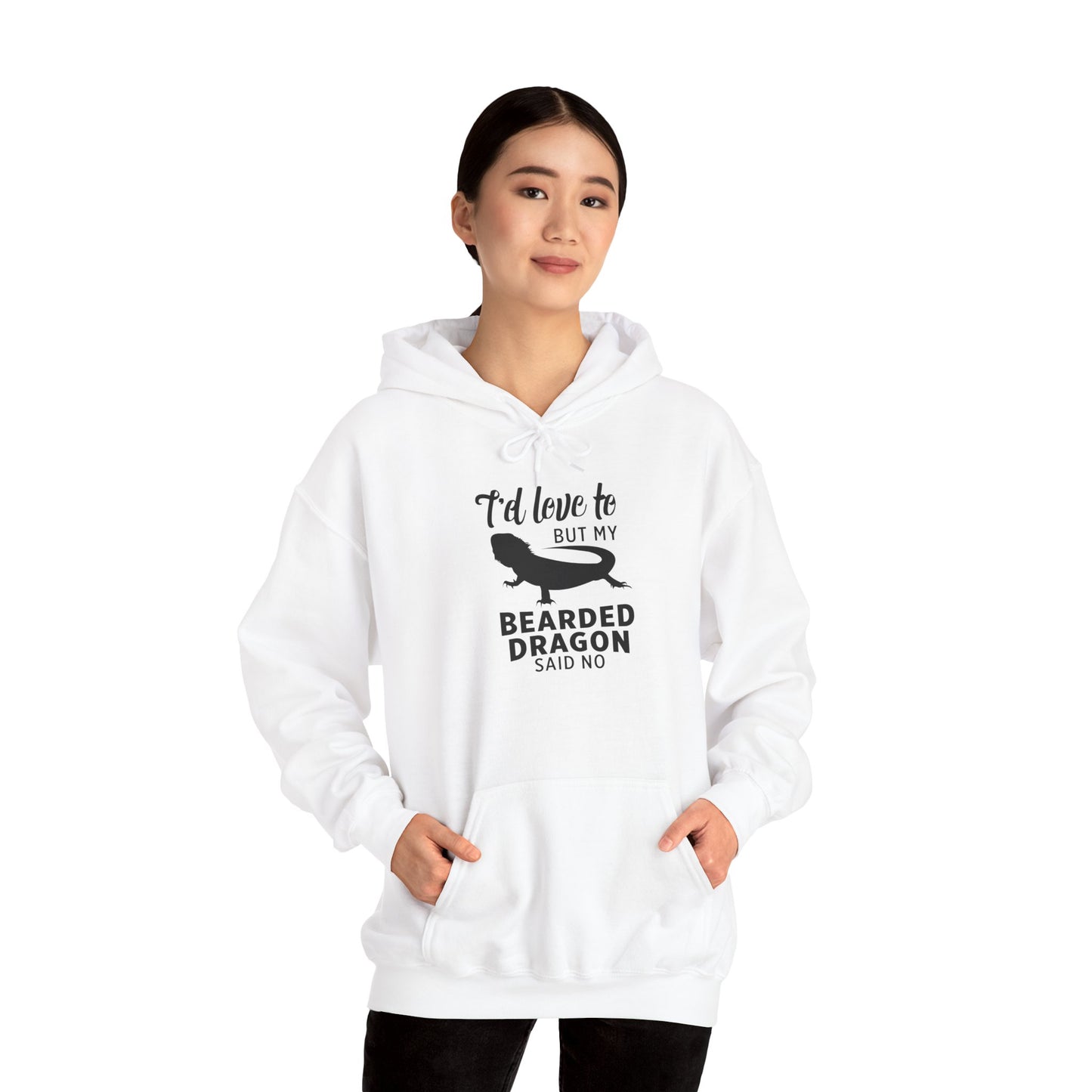 "Bearded Dragon Said No" Cozy Unisex Hooded Sweatshirt with Bold Print - Great for Reptile Lovers