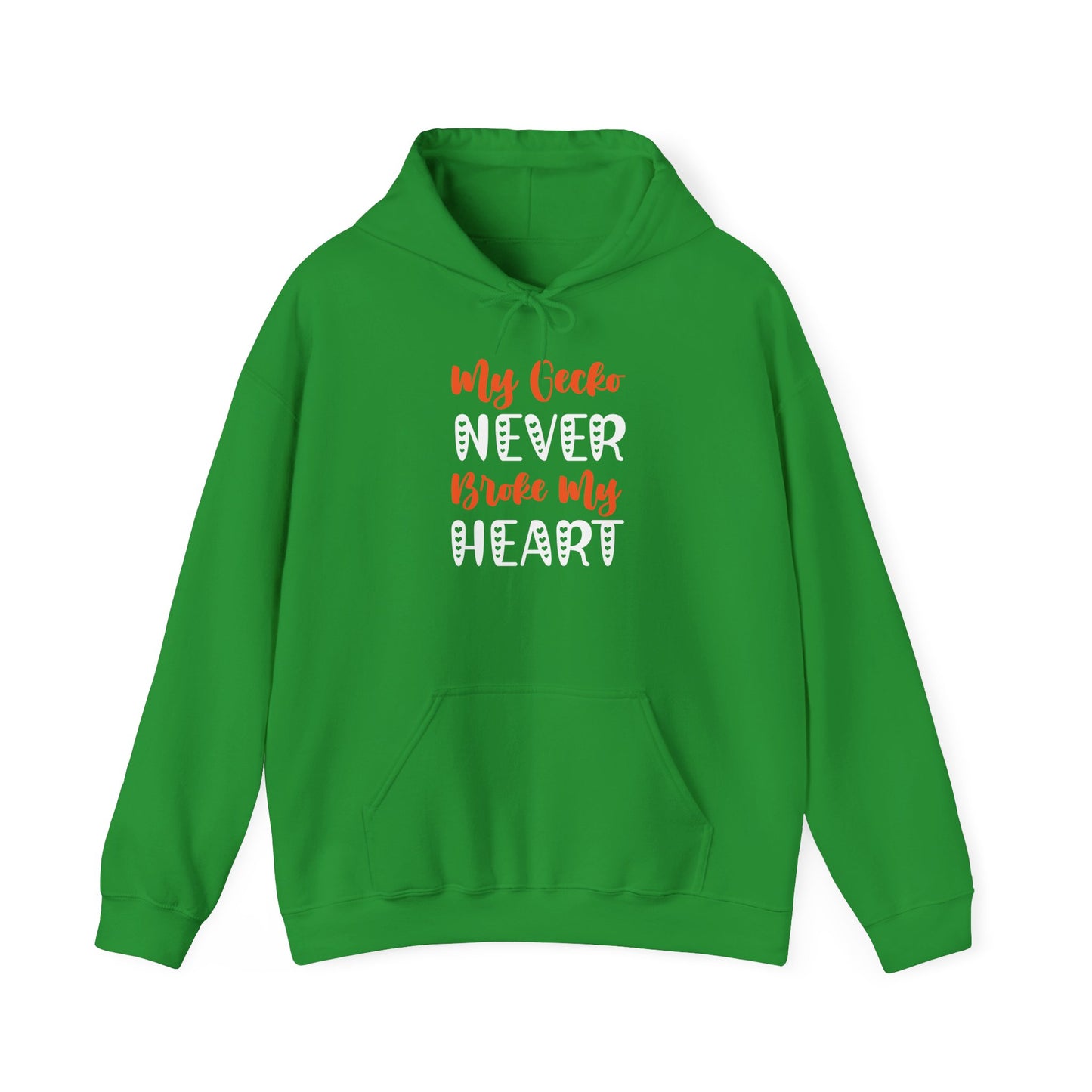 "My Gecko Never Broke My Heart" Unisex Hooded Sweatshirt with Bold Print - Great for Reptile Lovers