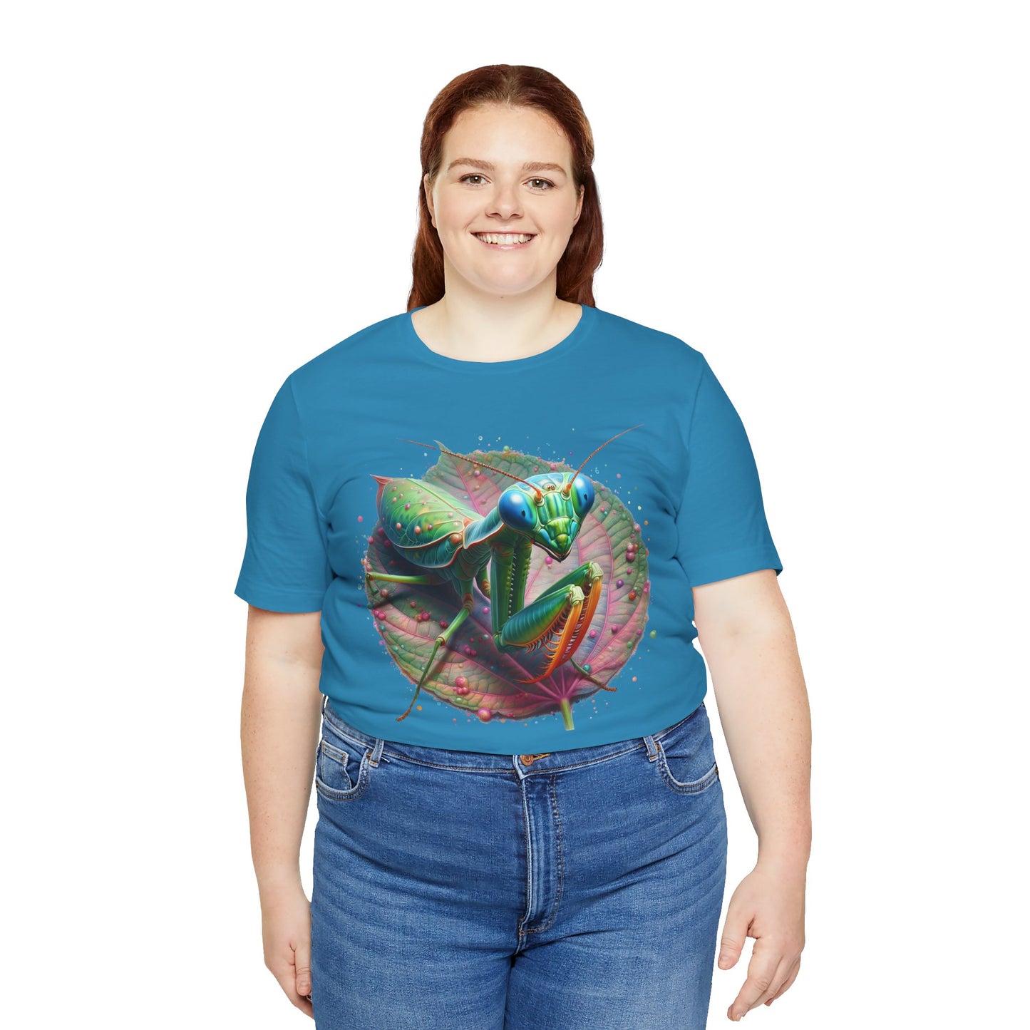 Mantis on a Leaf Unisex Jersey Tee - Casual Everyday Wear - Great for Reptile Lovers