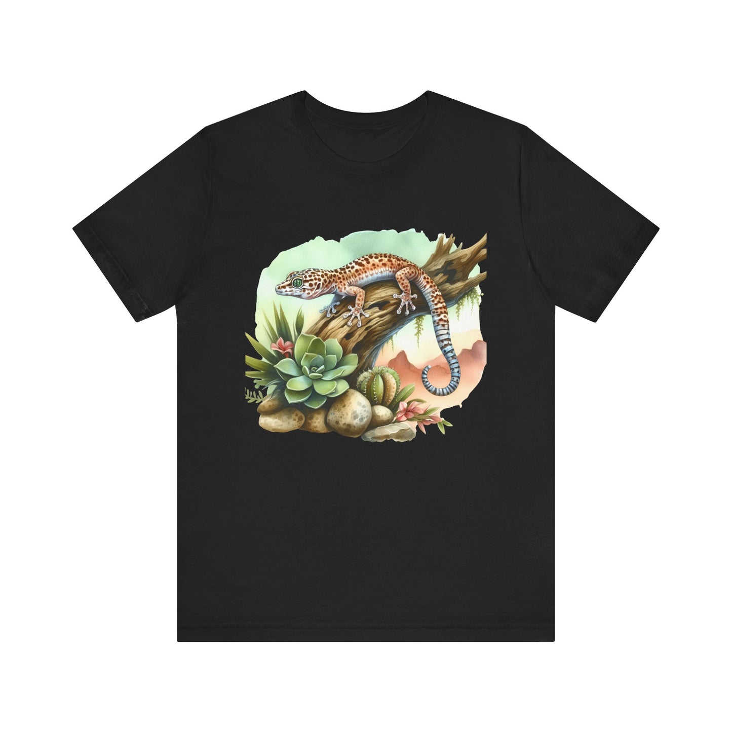 Gecko in a Tree Unisex Jersey Tee - Casual Everyday Wear - Great for Reptile Lovers