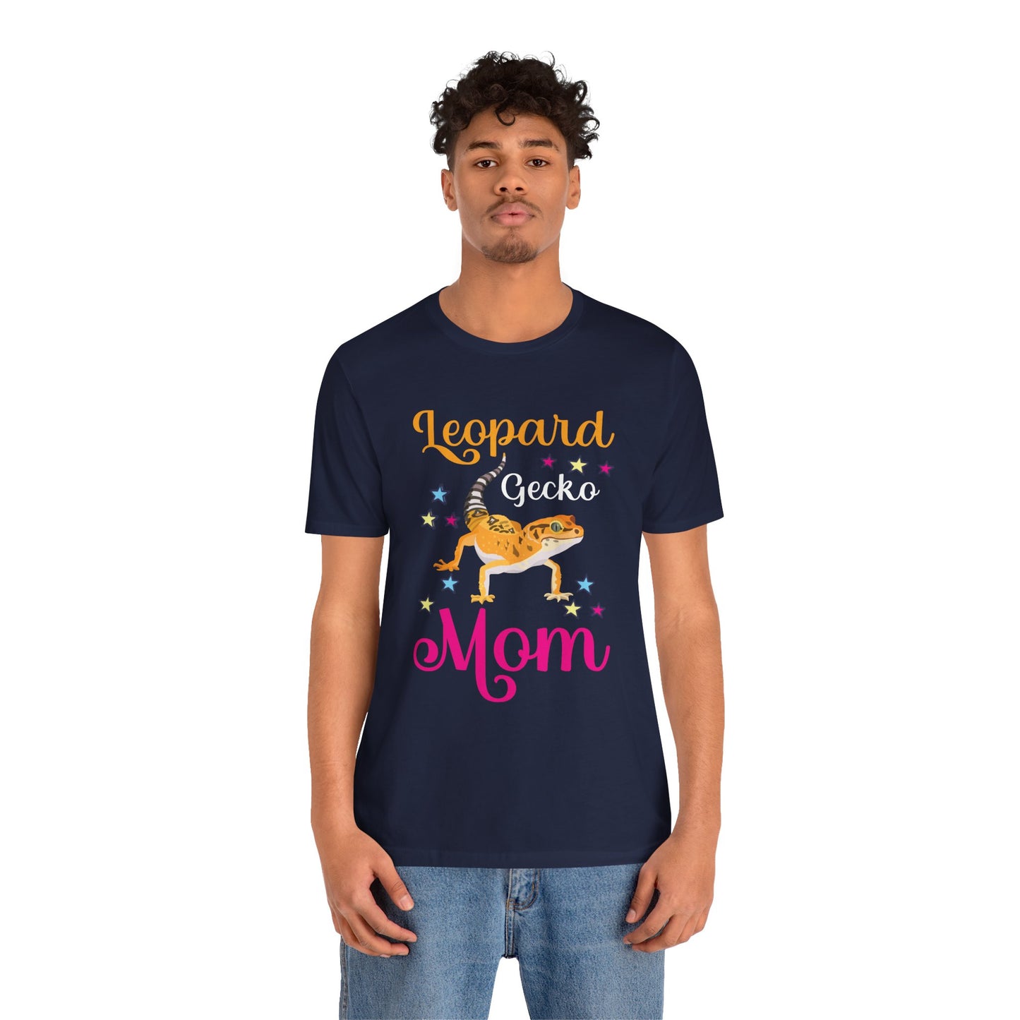 "Leopard Gecko Mom" Print Unisex Jersey Tee - Casual Everyday Wear - Great for Reptile Lovers