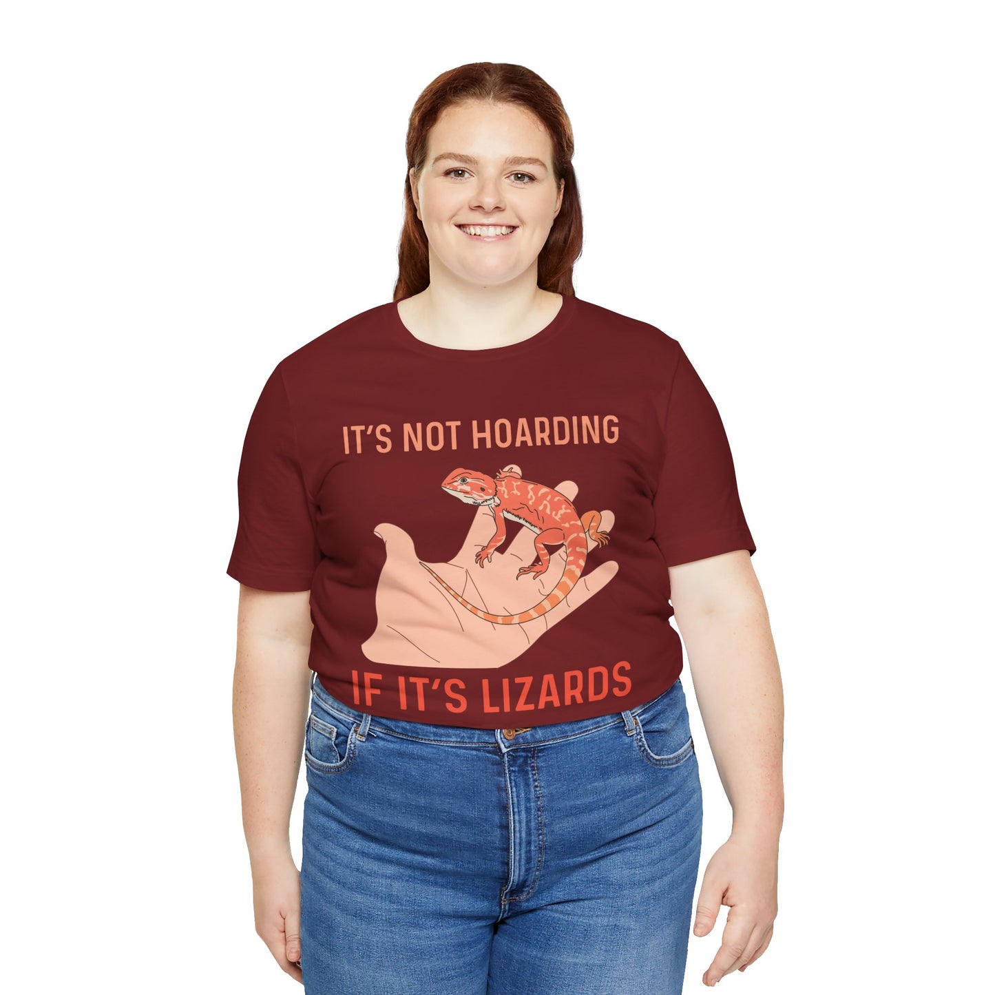 "It's Not Hoarding If It's Lizards" Unisex Jersey Tee - Casual Everyday Wear - Great for Reptile Lovers