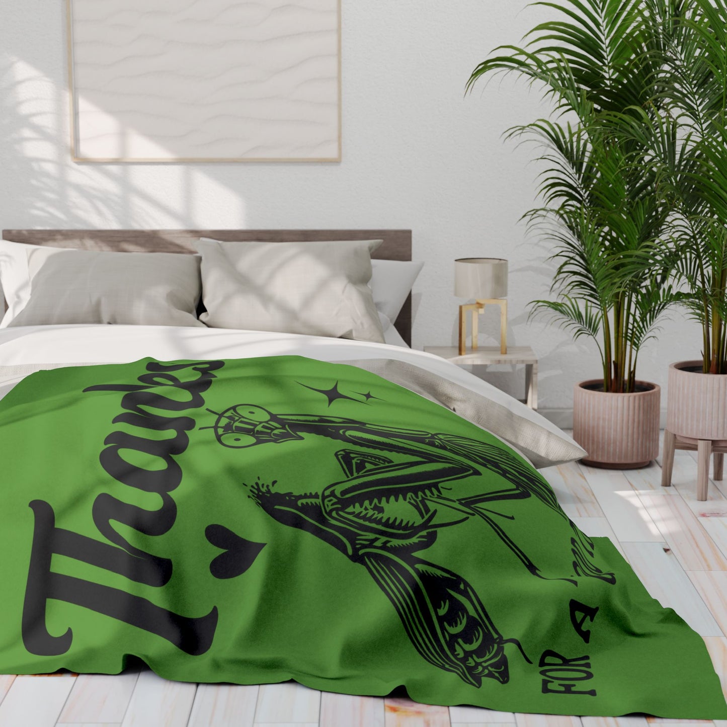 "Thanks for a Good Time" Cozy Arctic Fleece Blanket | Perfect for Home Decor, Gifting, and Cozy Nights - Snuggle up with a Mantis