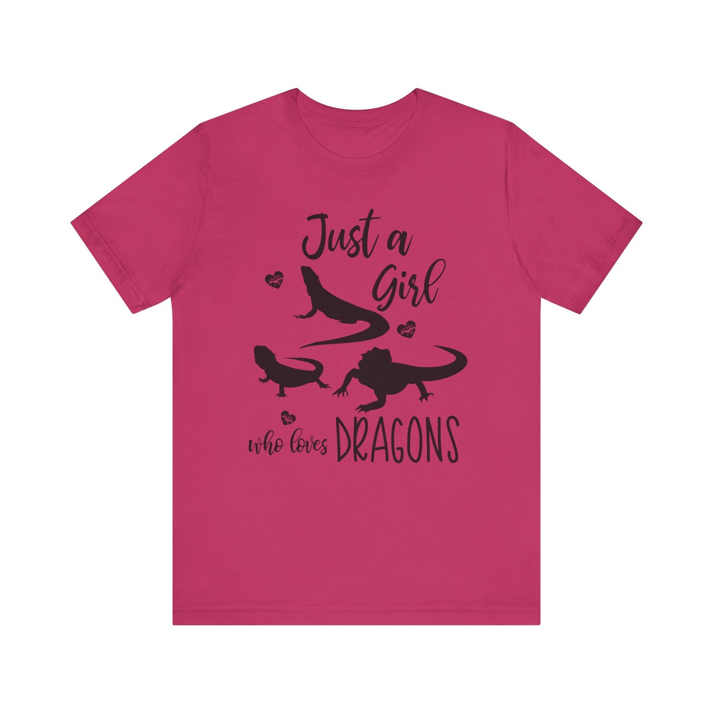 "Girl Who Loves Bearded Dragons" Unisex Jersey Tee - Casual Everyday Wear - Great for Reptile Lovers