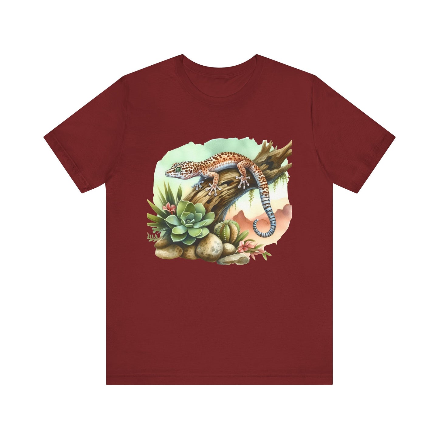 Gecko in a Tree Unisex Jersey Tee - Casual Everyday Wear - Great for Reptile Lovers