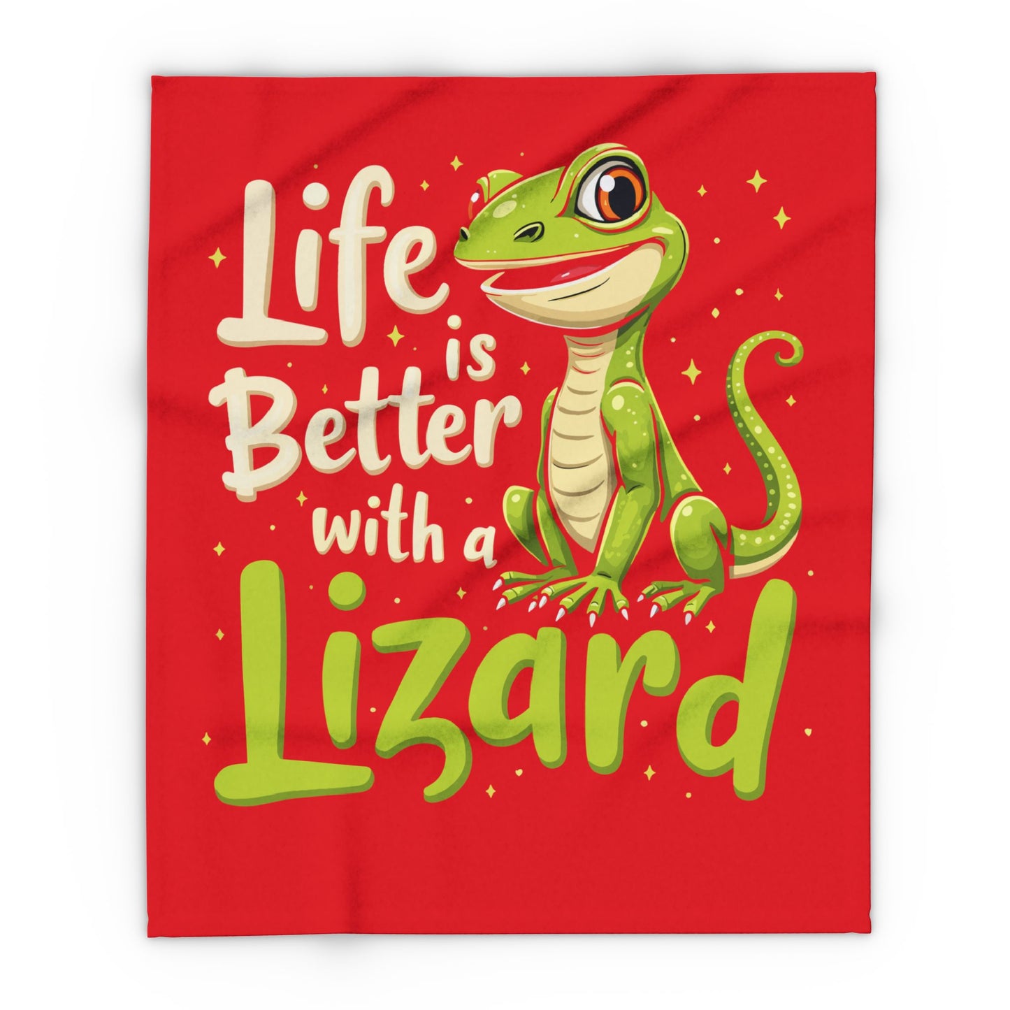 "Life is Better with a Lizard" Cozy Arctic Fleece Blanket | Perfect for Home Decor, Gifting, and Cozy Nights - Snuggle up with a Reptile