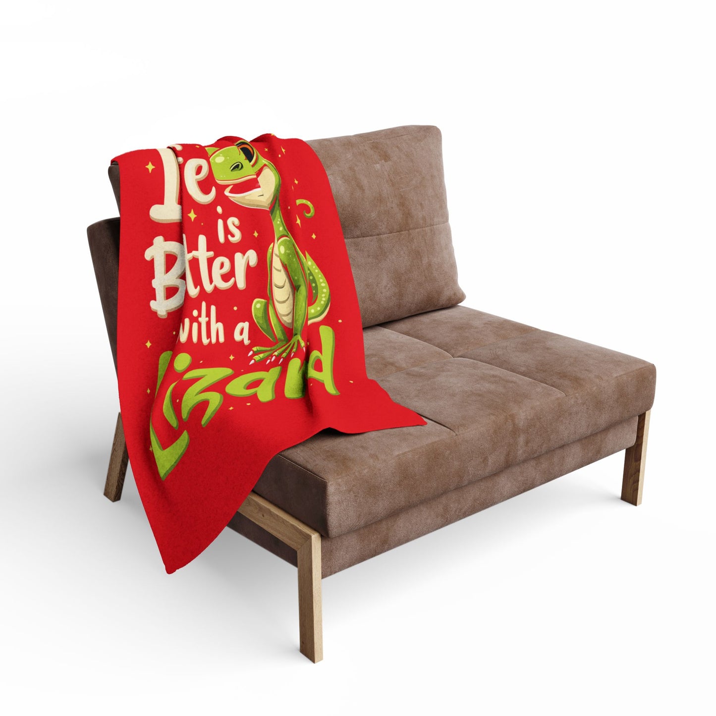 "Life is Better with a Lizard" Cozy Arctic Fleece Blanket | Perfect for Home Decor, Gifting, and Cozy Nights - Snuggle up with a Reptile