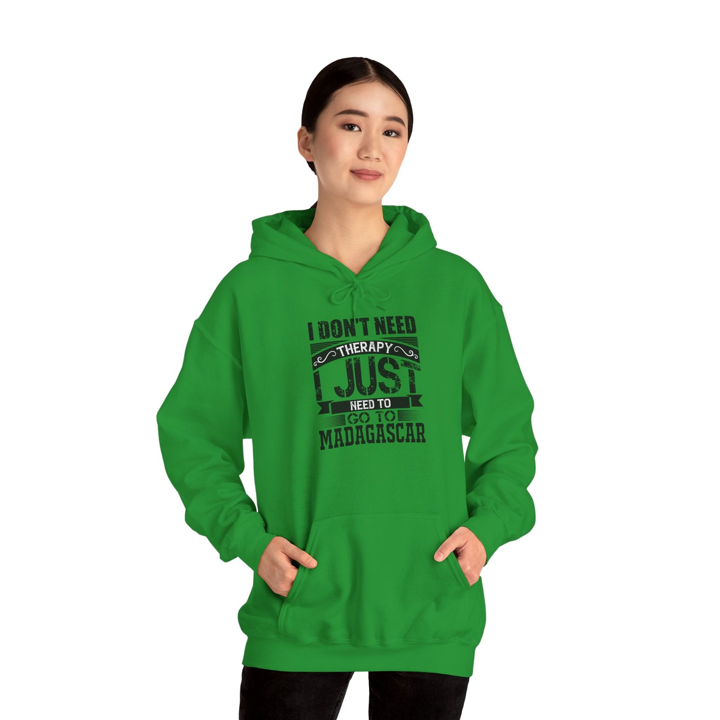 "Just Need to Go to Madagascar" Unisex Hooded Sweatshirt with Bold Print - Great for Reptile Lovers