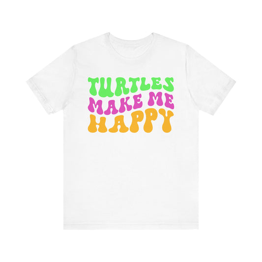 "Turtles Make Me Happy" Unisex Jersey Tee - Casual Everyday Wear - Great for Reptile Lovers