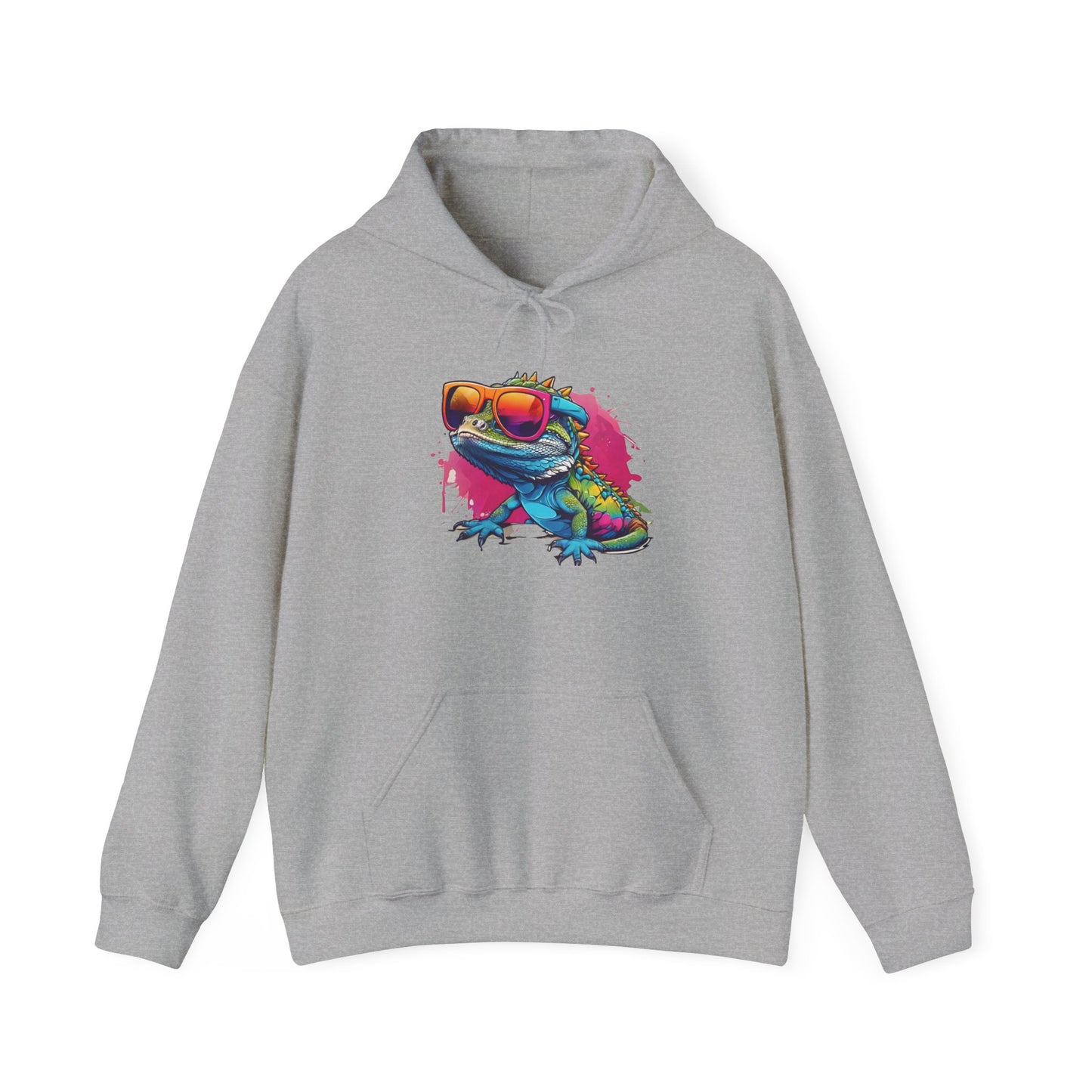 Cool Lizard Unisex Hooded Sweatshirt with Bold Print - Great for Reptile Lovers
