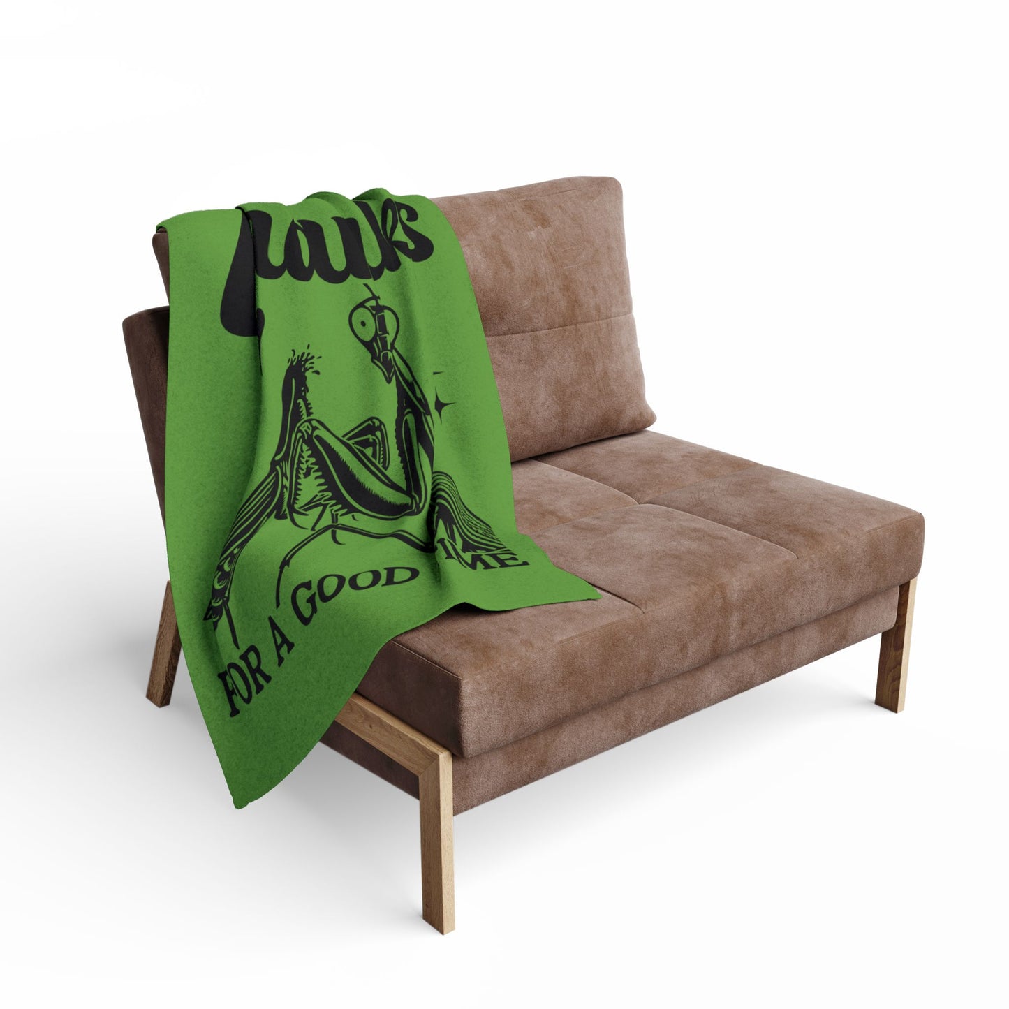 "Thanks for a Good Time" Cozy Arctic Fleece Blanket | Perfect for Home Decor, Gifting, and Cozy Nights - Snuggle up with a Mantis