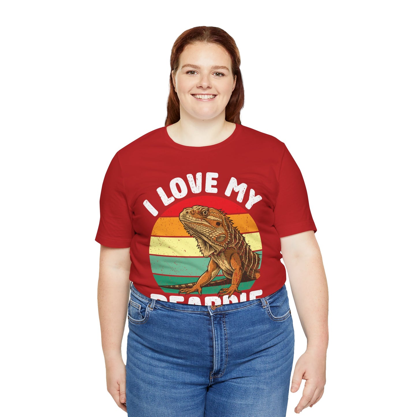 "I Love My Beardie" Unisex Jersey Tee - Casual Everyday Wear - Great for Reptile Lovers