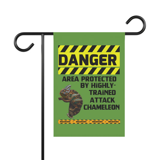 Chameleon Danger Garden House Banner - Customizable Outdoor Decor to Showcase Your Love of Reptiles