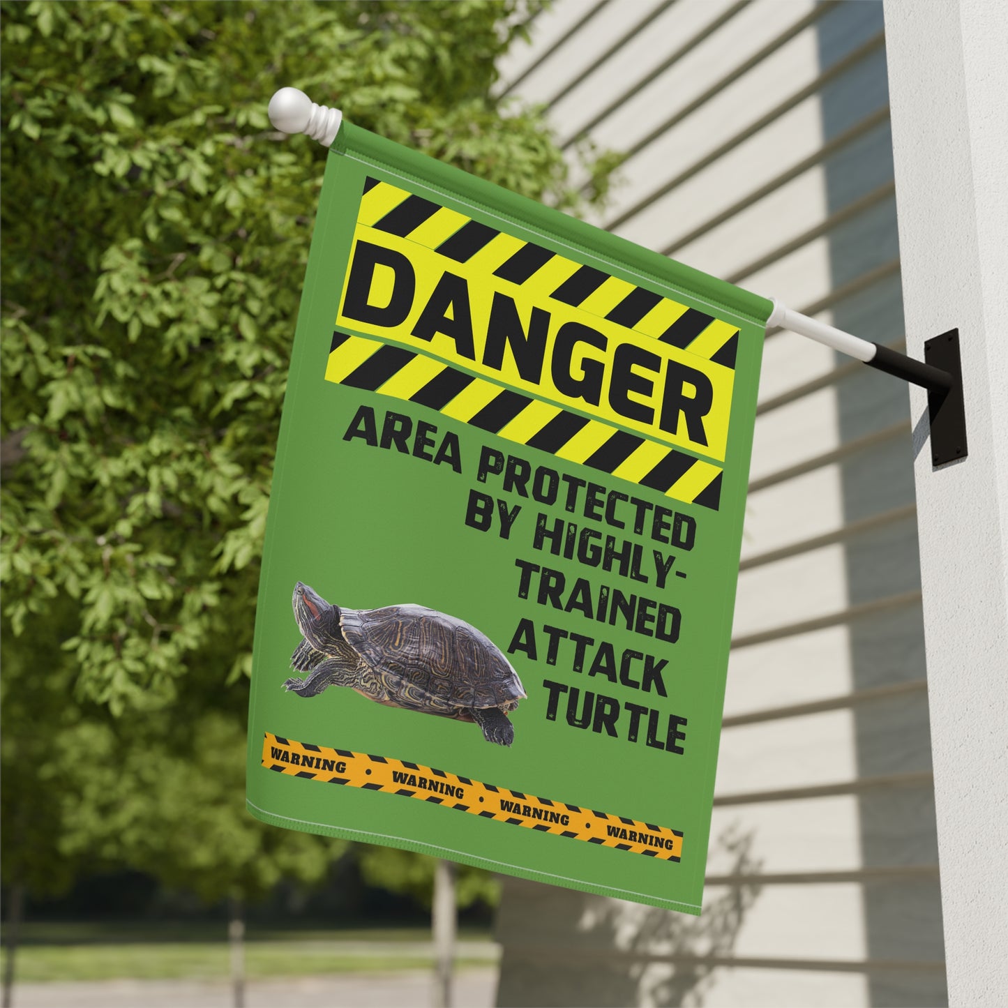 Turtle Danger Garden House Banner - Customizable Outdoor Decor to Showcase Your Love of Reptiles
