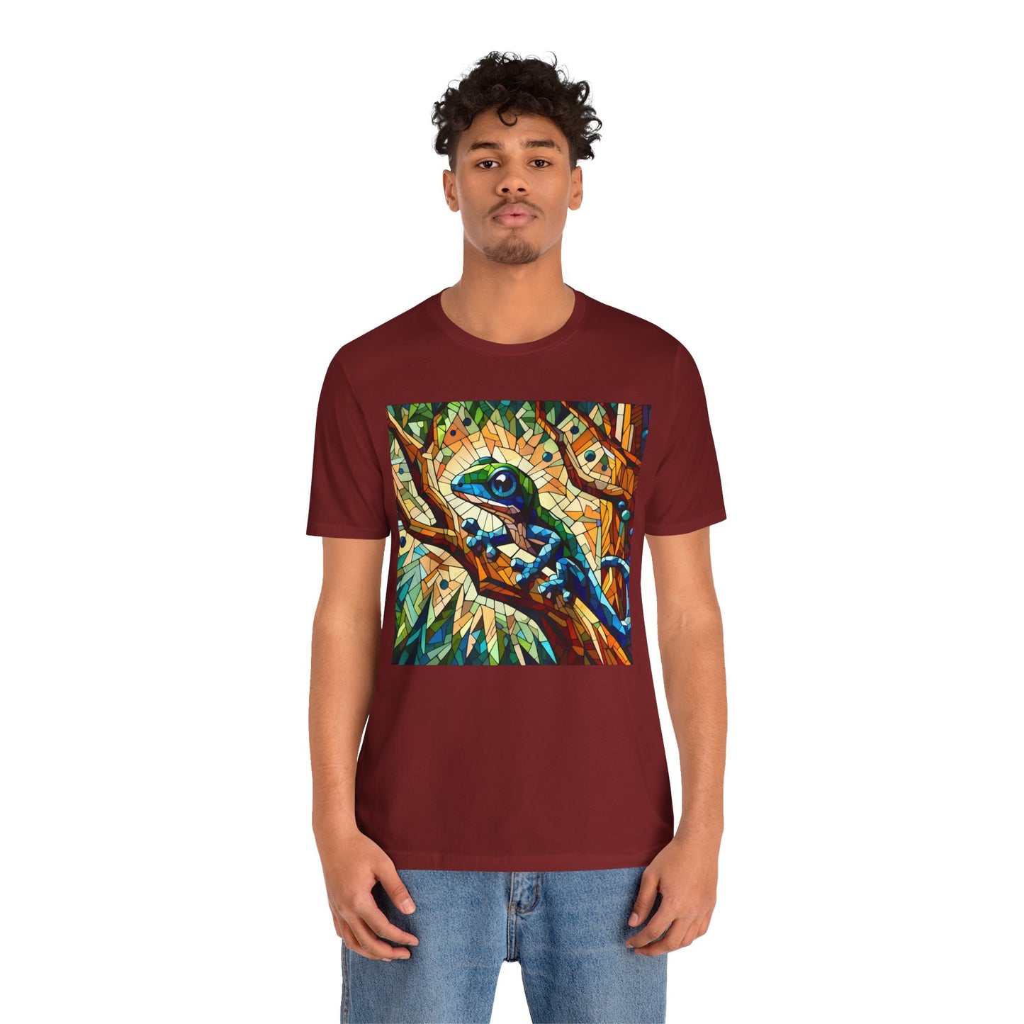 Stained Glass Lizard Unisex Jersey Tee - Casual Everyday Wear - Great for Reptile Lovers