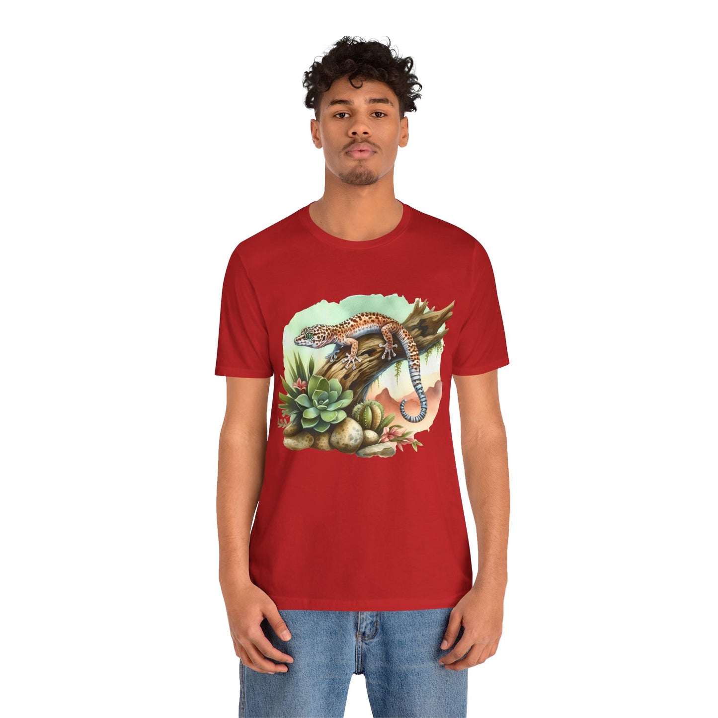 Gecko in a Tree Unisex Jersey Tee - Casual Everyday Wear - Great for Reptile Lovers