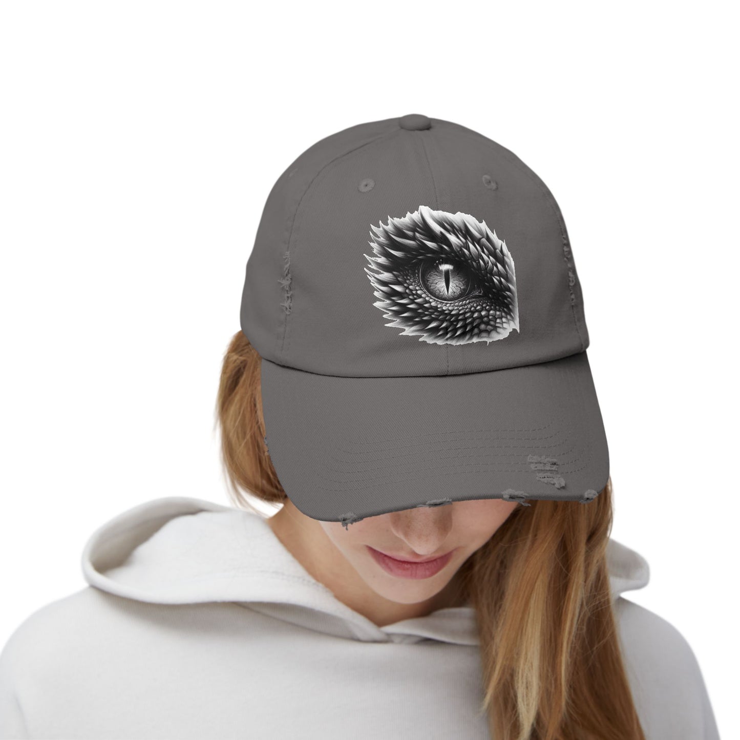 Reptile Eye Unisex Distressed Cap - Casual Streetwear Hat for Everyday Use - Great for Reptile Lovers