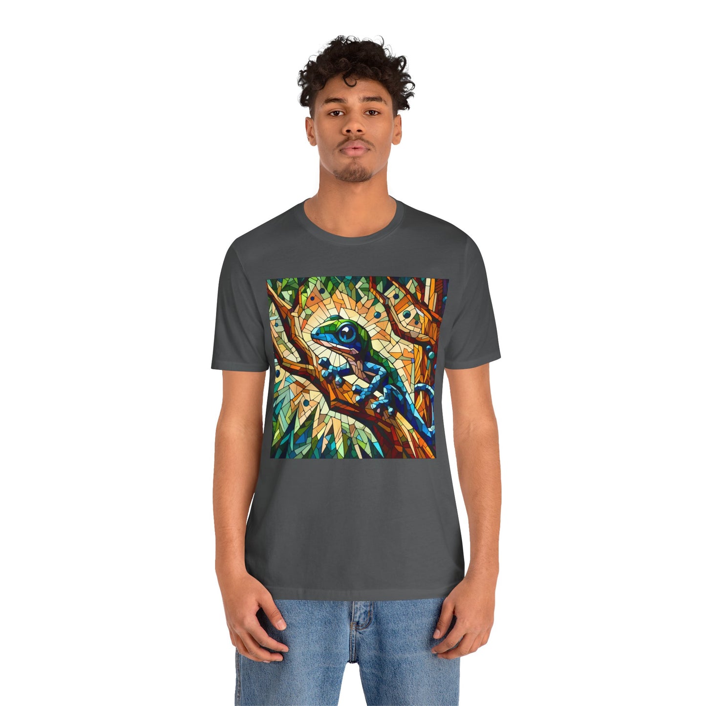 Stained Glass Lizard Unisex Jersey Tee - Casual Everyday Wear - Great for Reptile Lovers