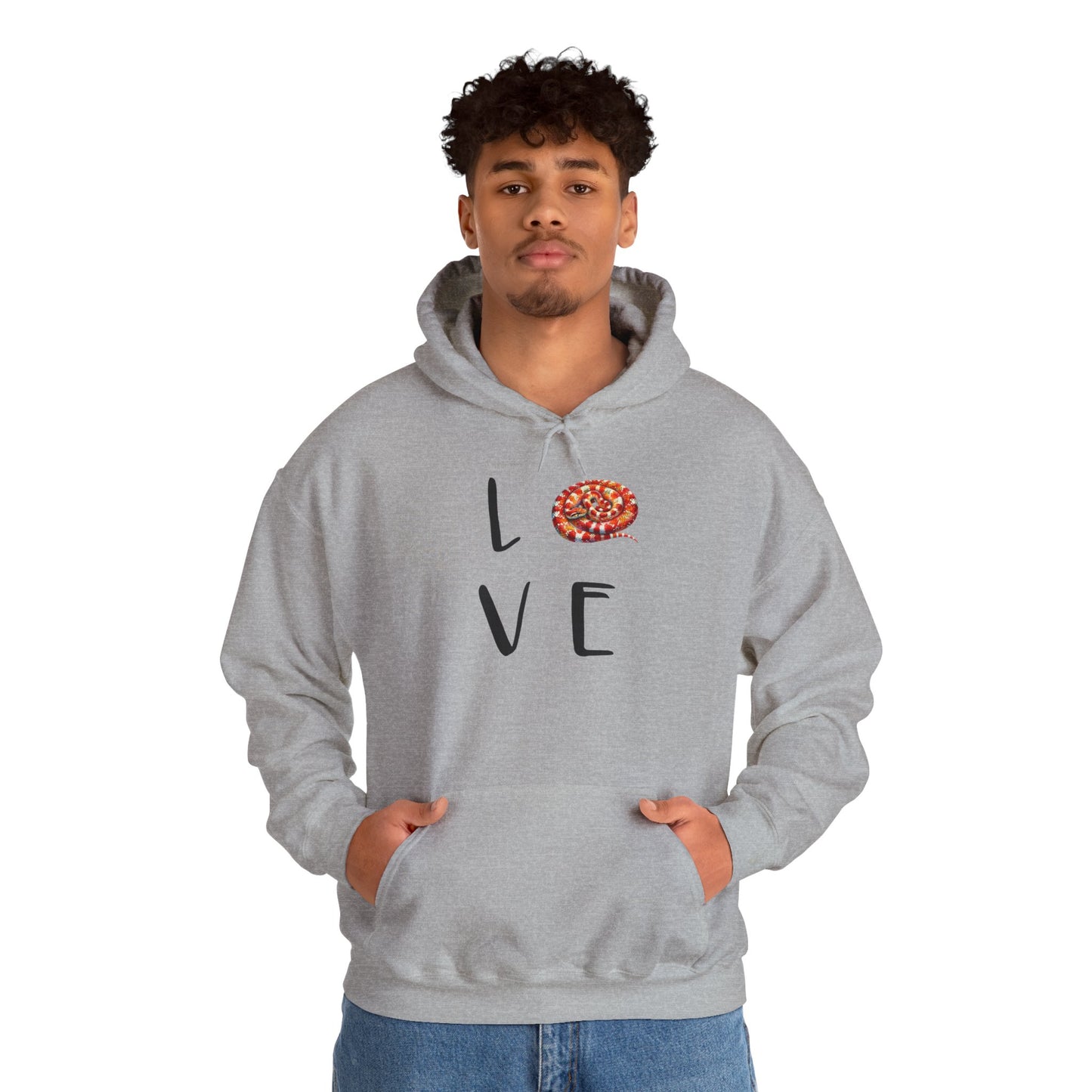Snake Love Cozy Unisex Hooded Sweatshirt with Bold Print - Great for Reptile Lovers