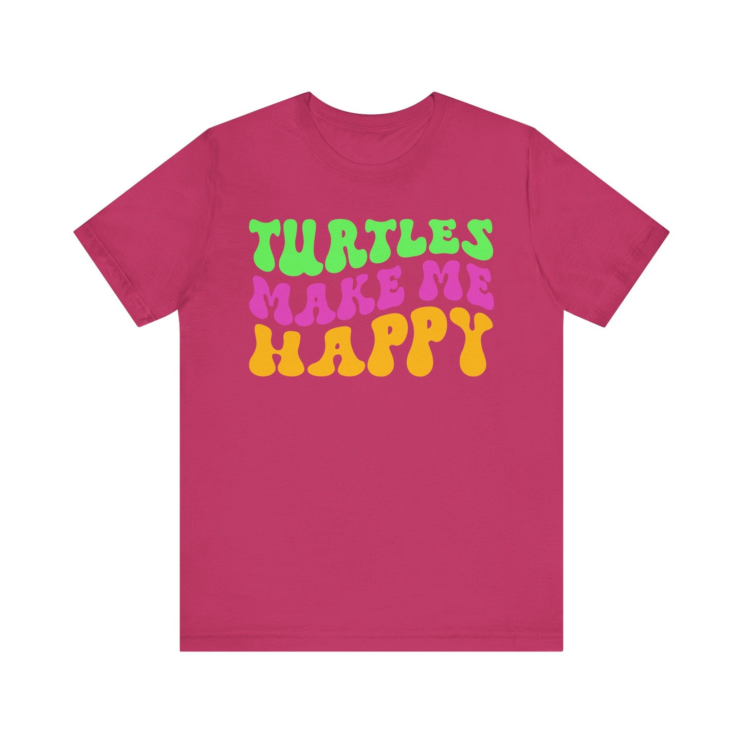 "Turtles Make Me Happy" Unisex Jersey Tee - Casual Everyday Wear - Great for Reptile Lovers