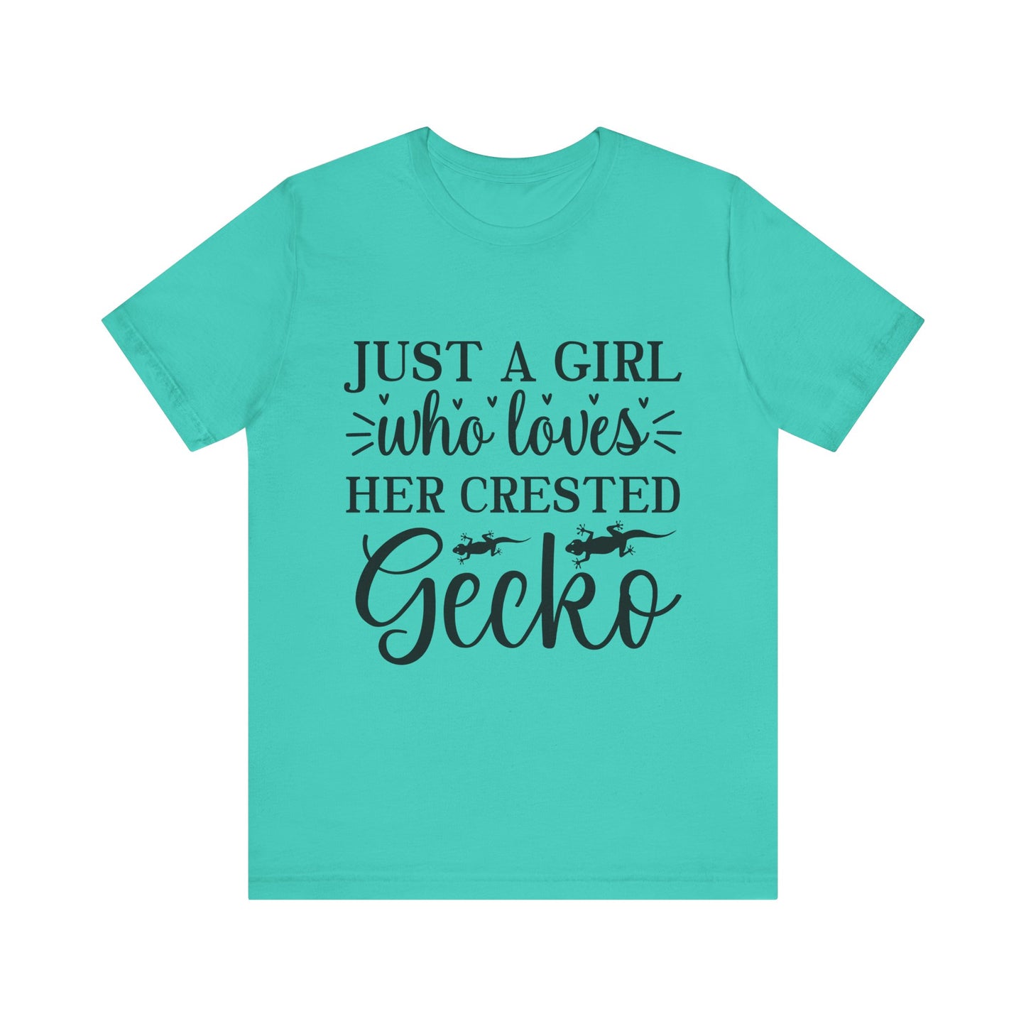 "Just a Girl Crested Gecko" Print Unisex Jersey Tee - Casual Everyday Wear - Great for Reptile Lovers