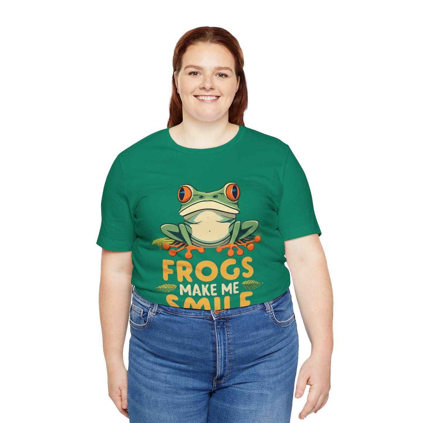 "Frogs Make Me Smile" Unisex Jersey Tee - Casual Everyday Wear - Great for Reptile Lovers