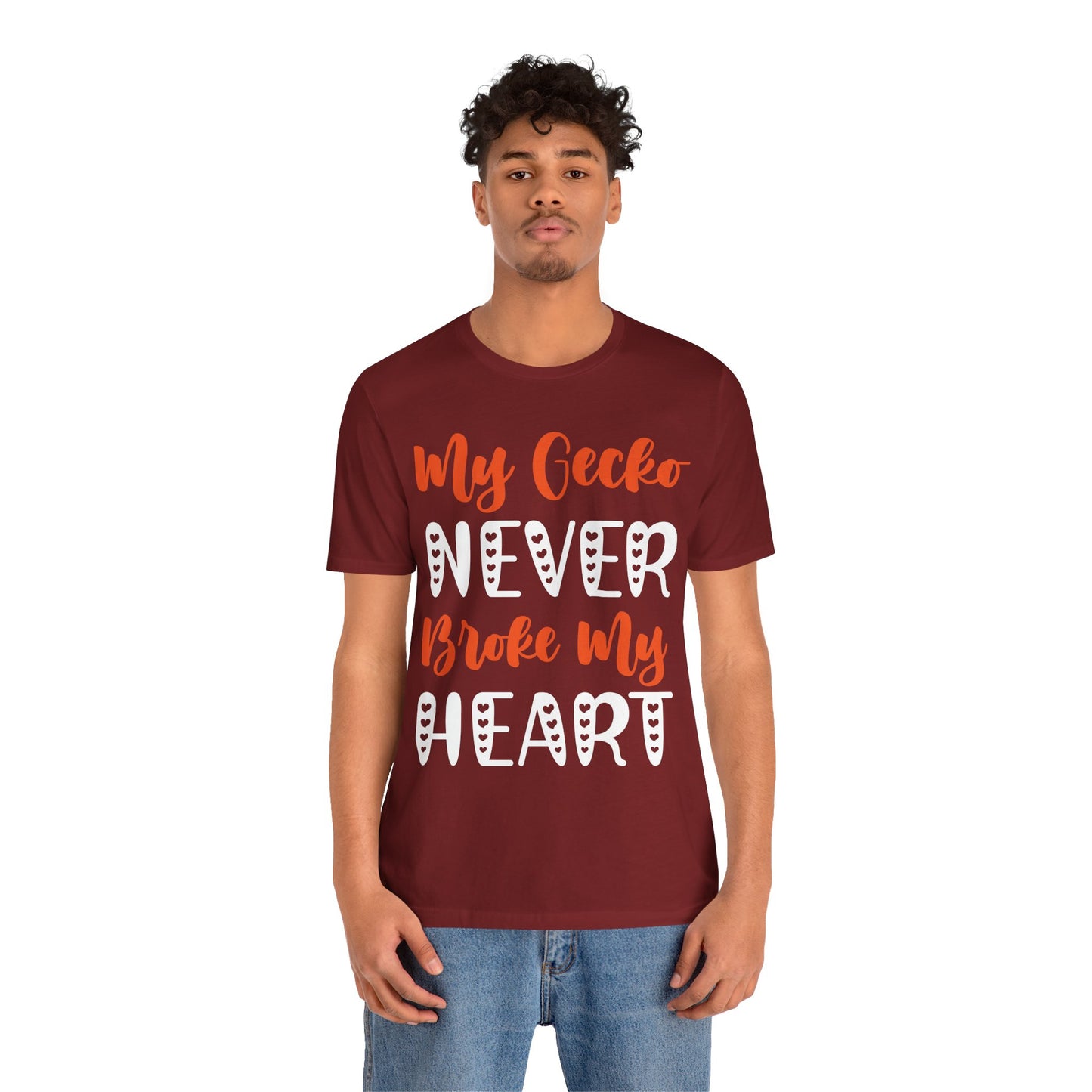 My Gecko Never Broke My Heart" Unisex Jersey Tee - Casual Everyday Wear - Great for Reptile Lovers