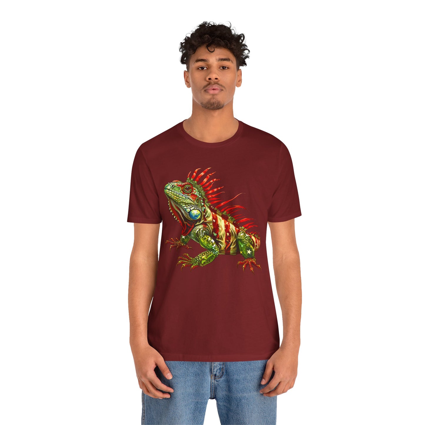 Flagged Iguana Unisex Jersey Tee - Casual Everyday Wear - Great for Reptile Lovers