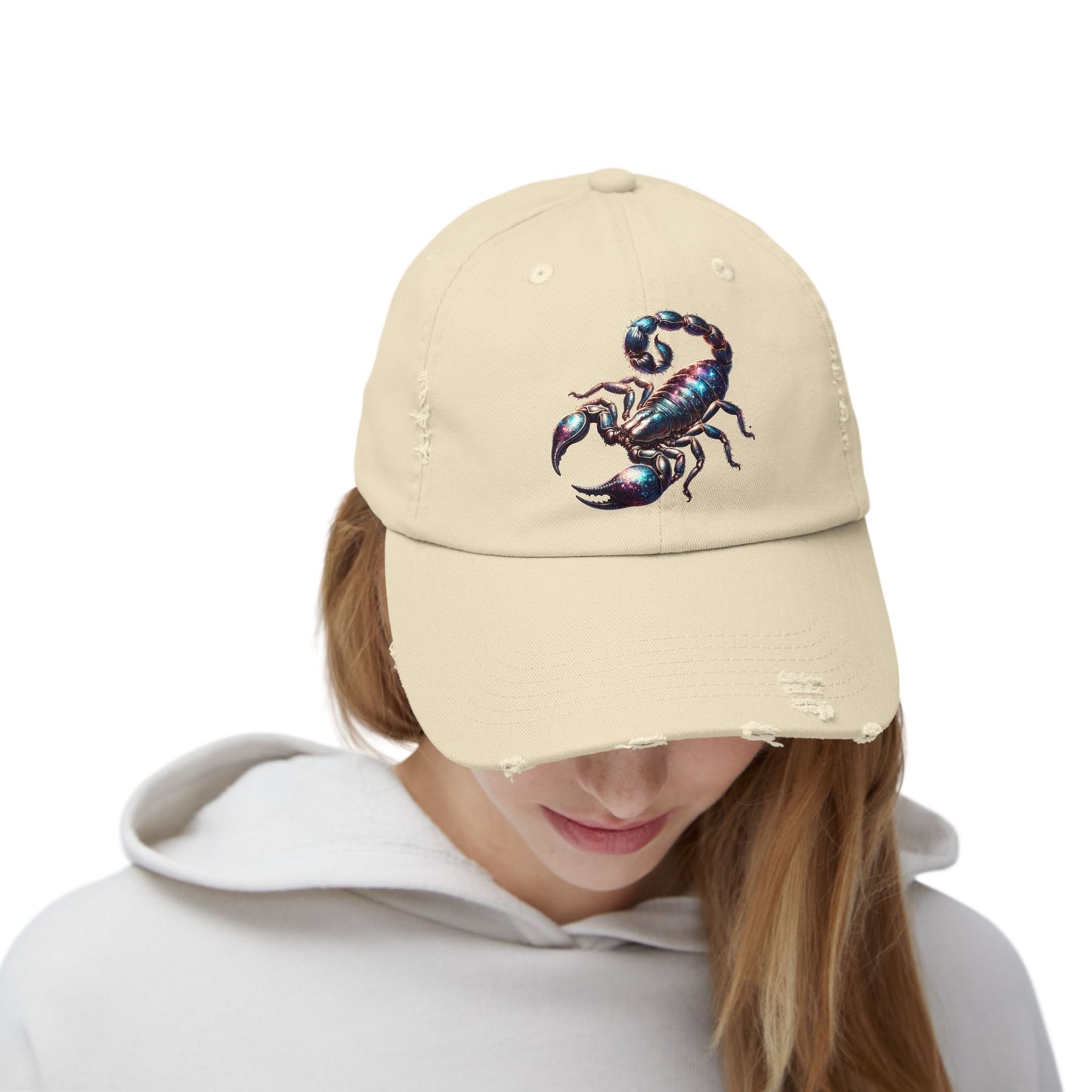 Scorpion Unisex Distressed Cap - Casual Streetwear Hat for Everyday Use - Great for Reptile Lovers