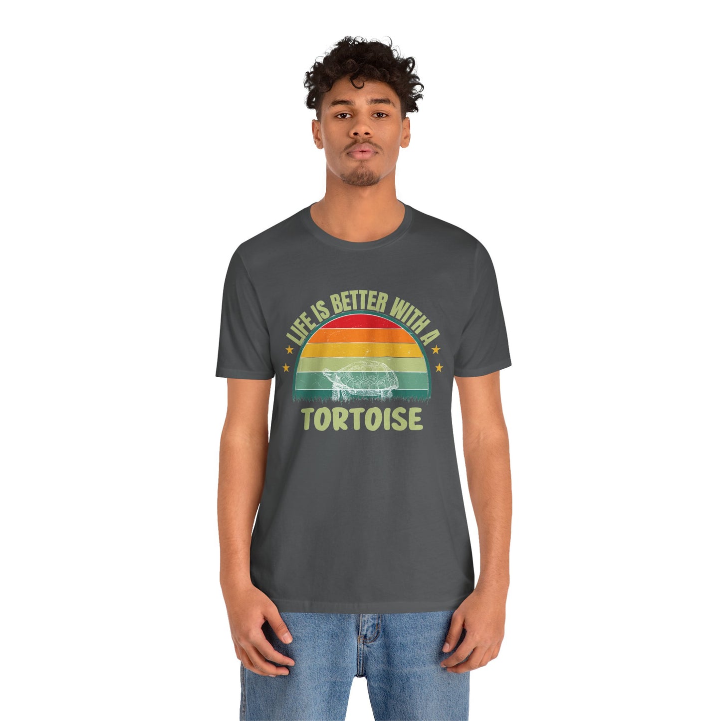 "Life is Better with a Tortoise" Unisex Jersey Tee - Casual Everyday Wear - Great for Reptile Lovers